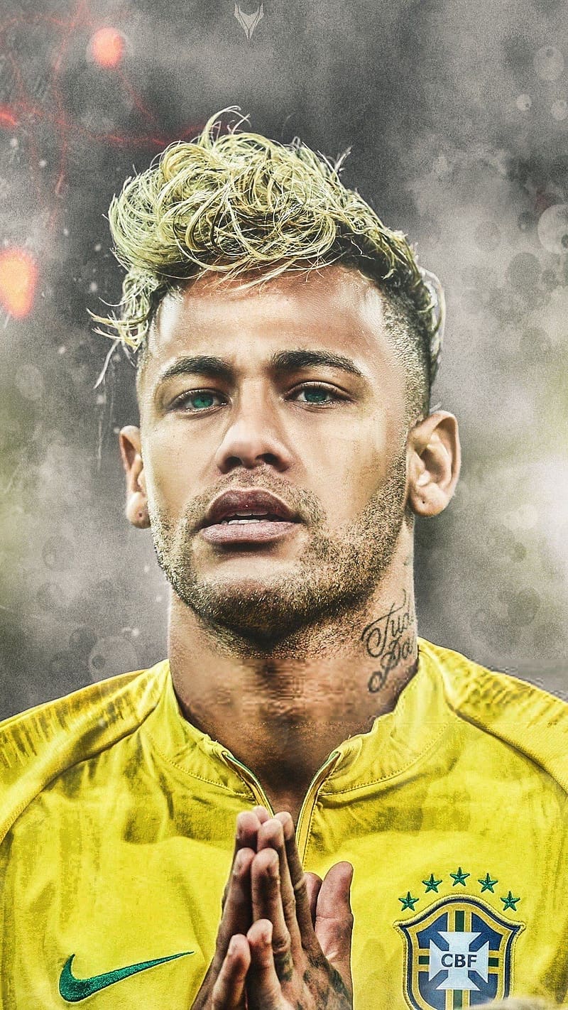 neymar edited, football, golden hair