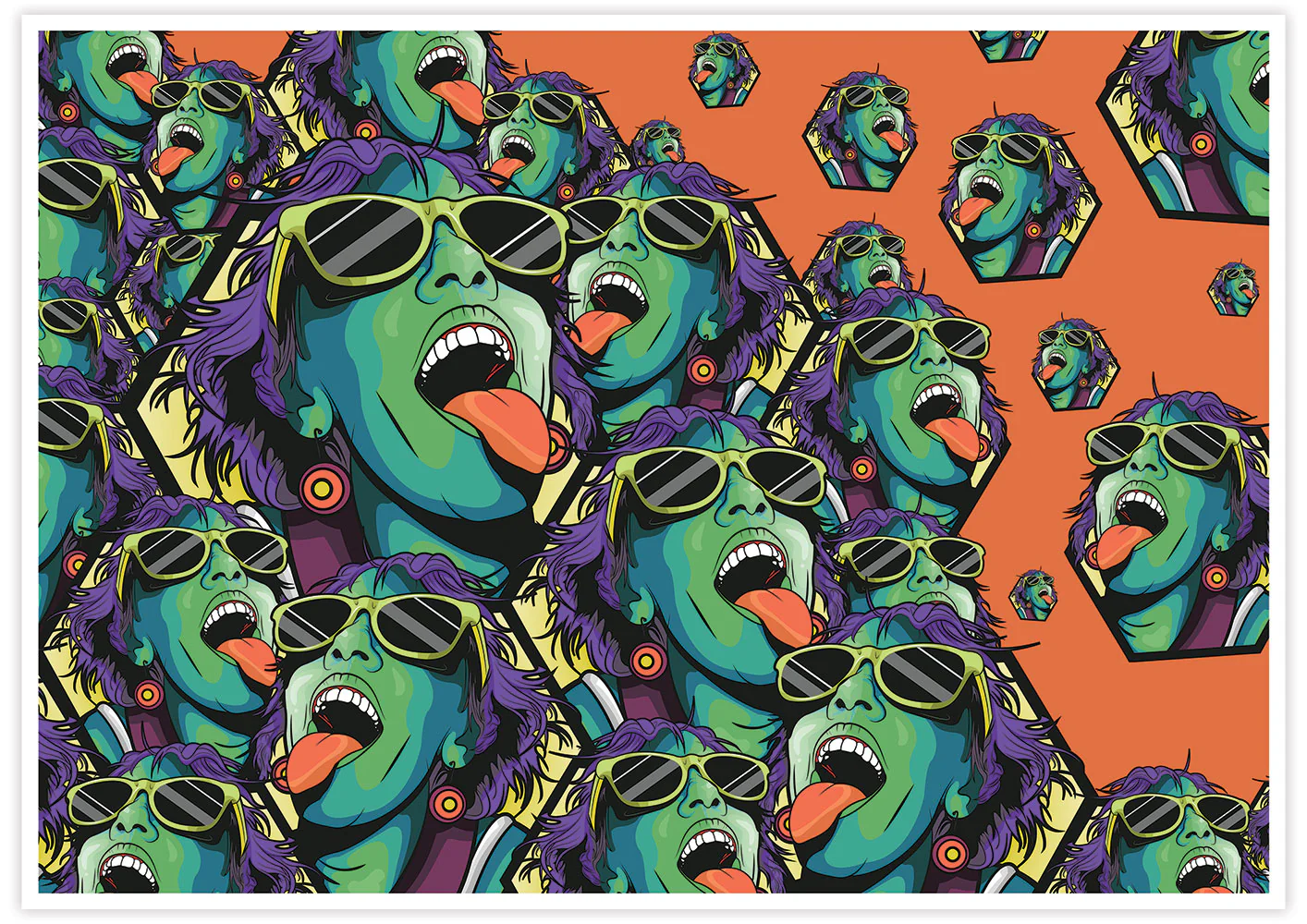 Rave Girl Orange Illustration