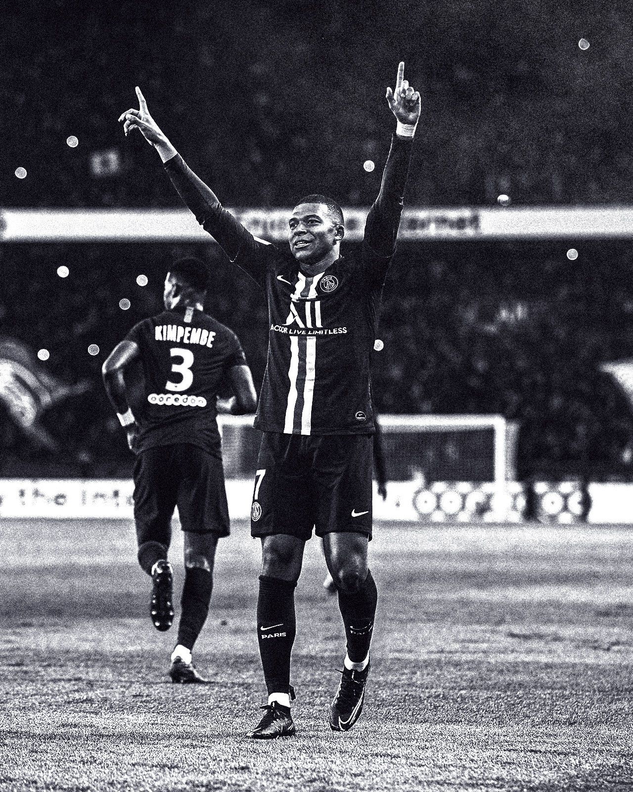 Mbappe Black & White Wallpaper