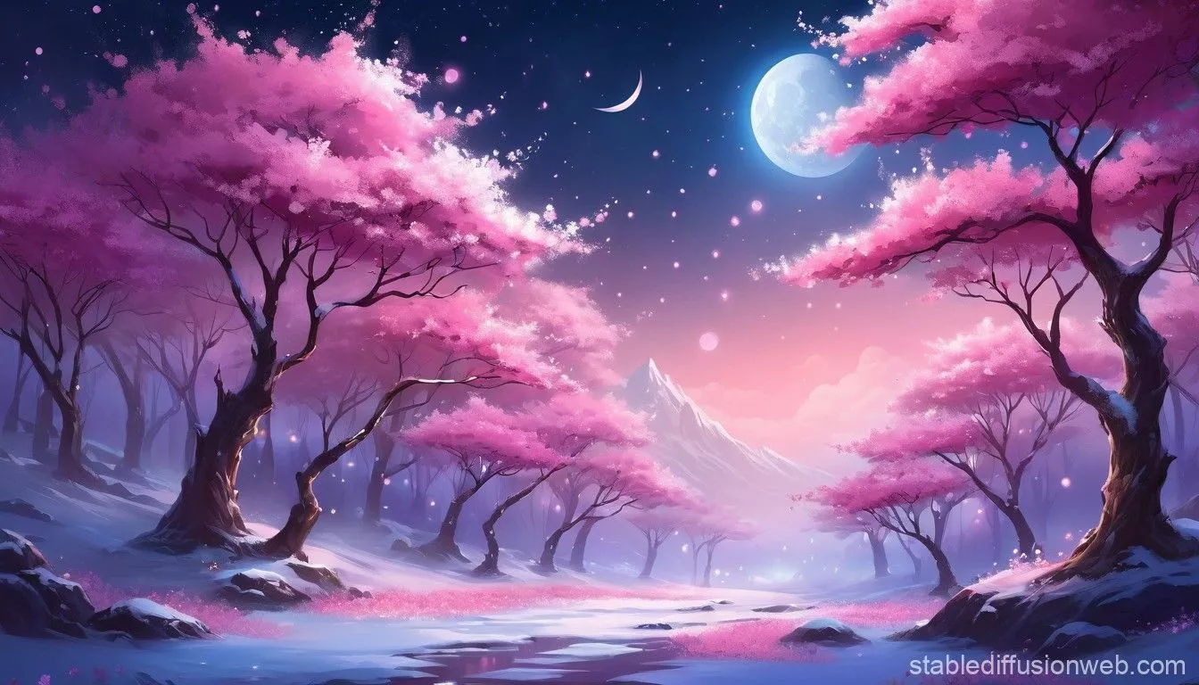 desktop cherry blossom pink forest