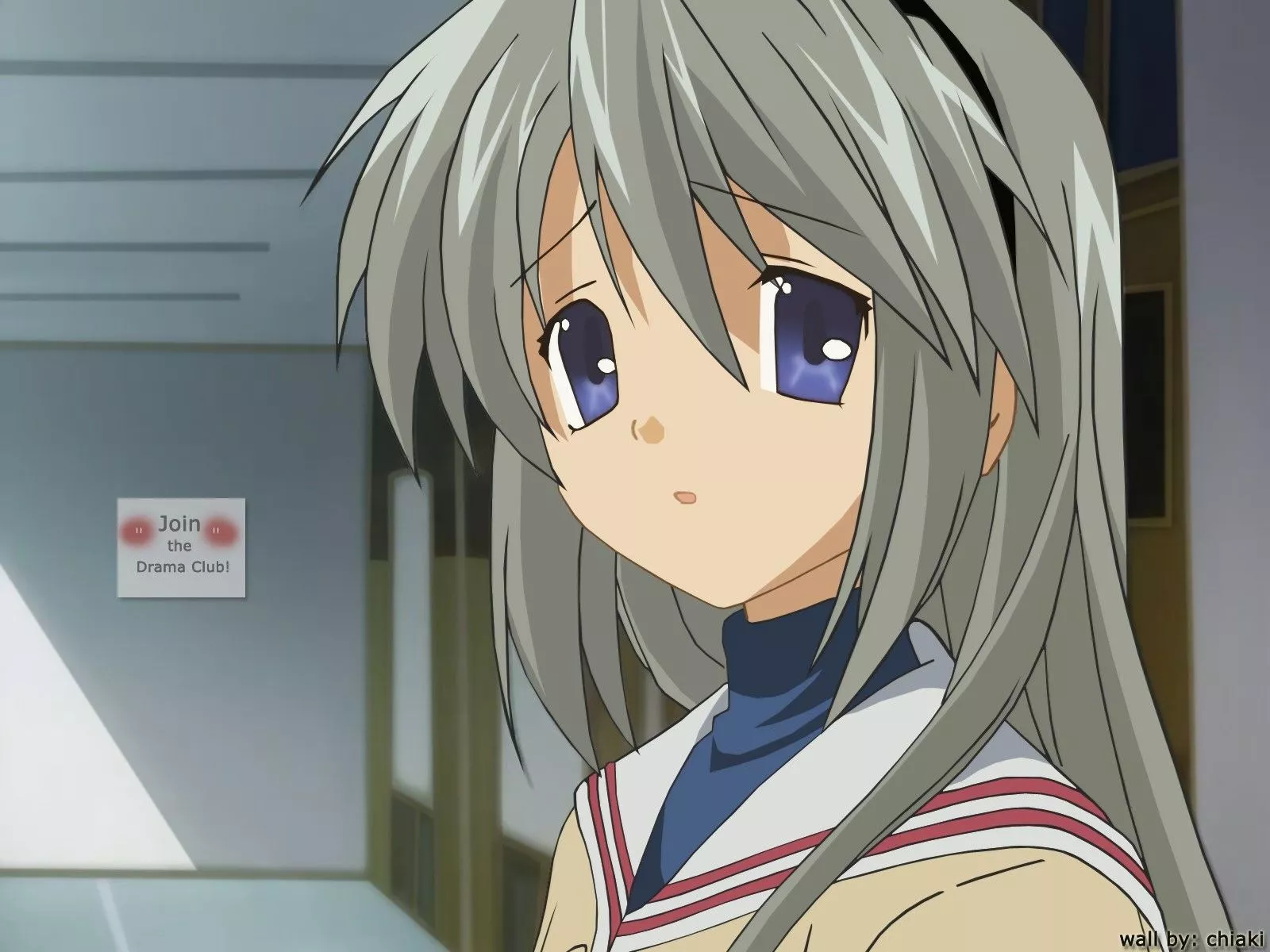 Anime clannad sakagami tomoyo girl blue