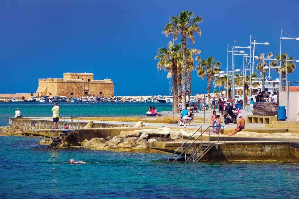Download Beach In Paphos Wallpaper