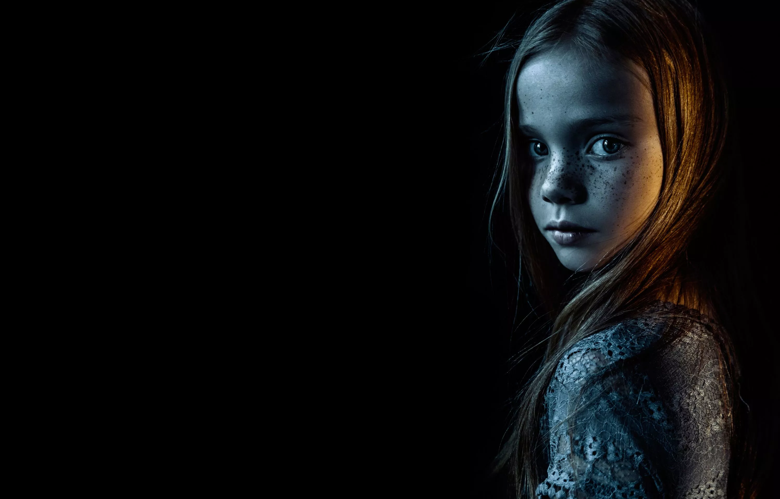 Little girls Children Staring 3000x1920