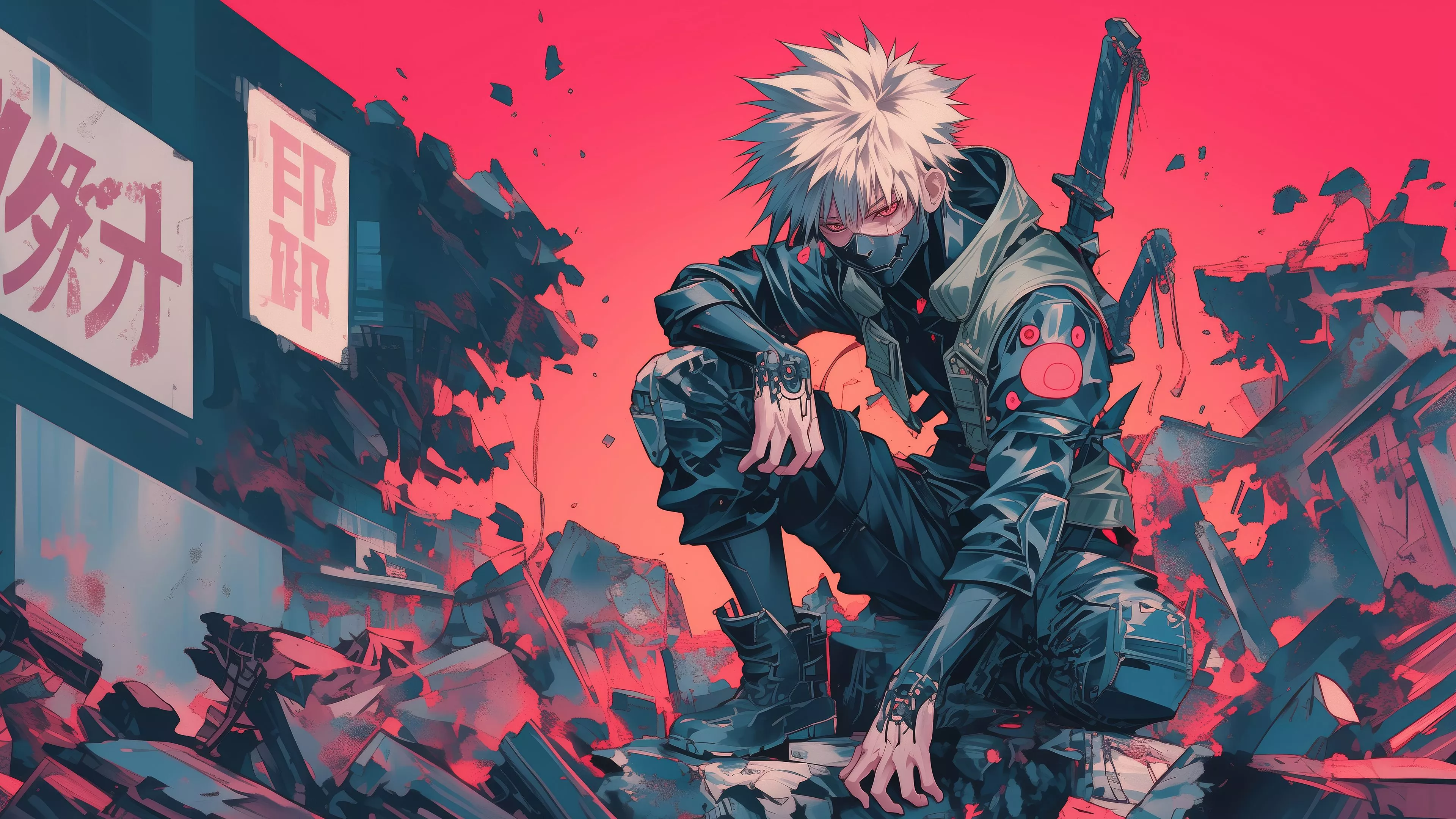 Cyberpunk Ninja 4K Ultra HD Wallpaper