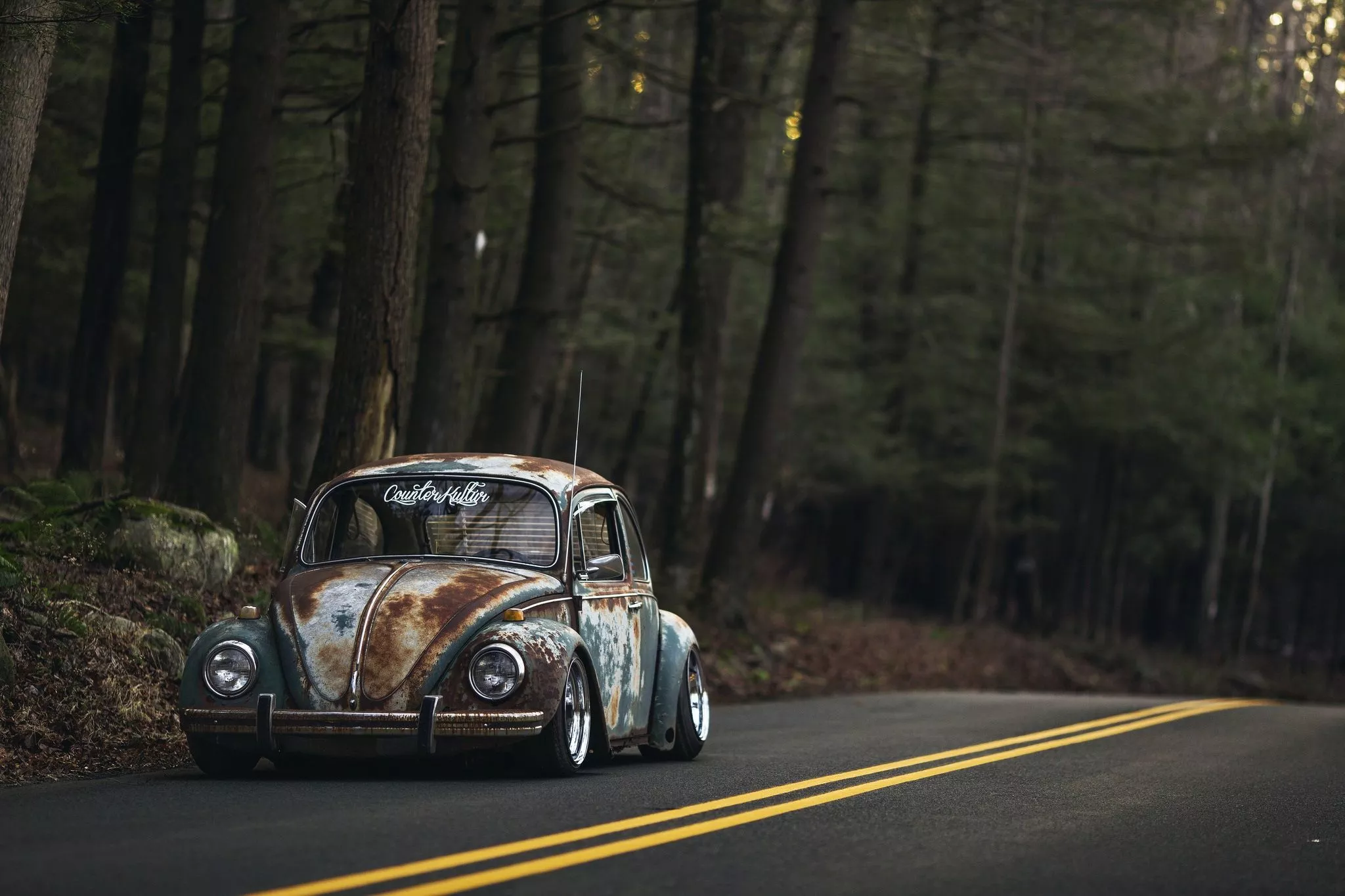 Wallpaper Volkswagen, Old, Beetle, Road