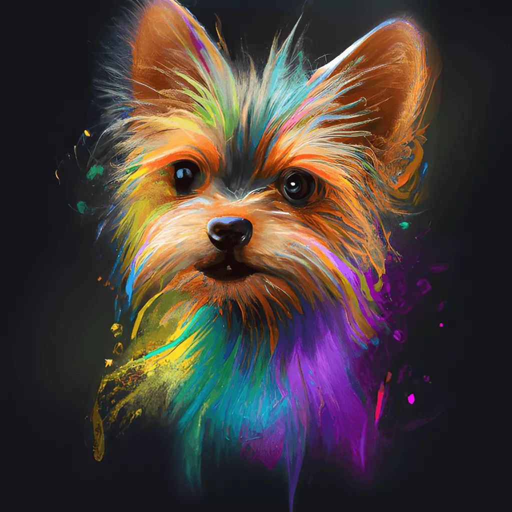 Rainbow Chorkie Dog Portrait Abstract