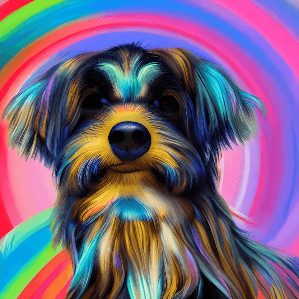 Rainbow Chorkie Dog Portrait · Creative