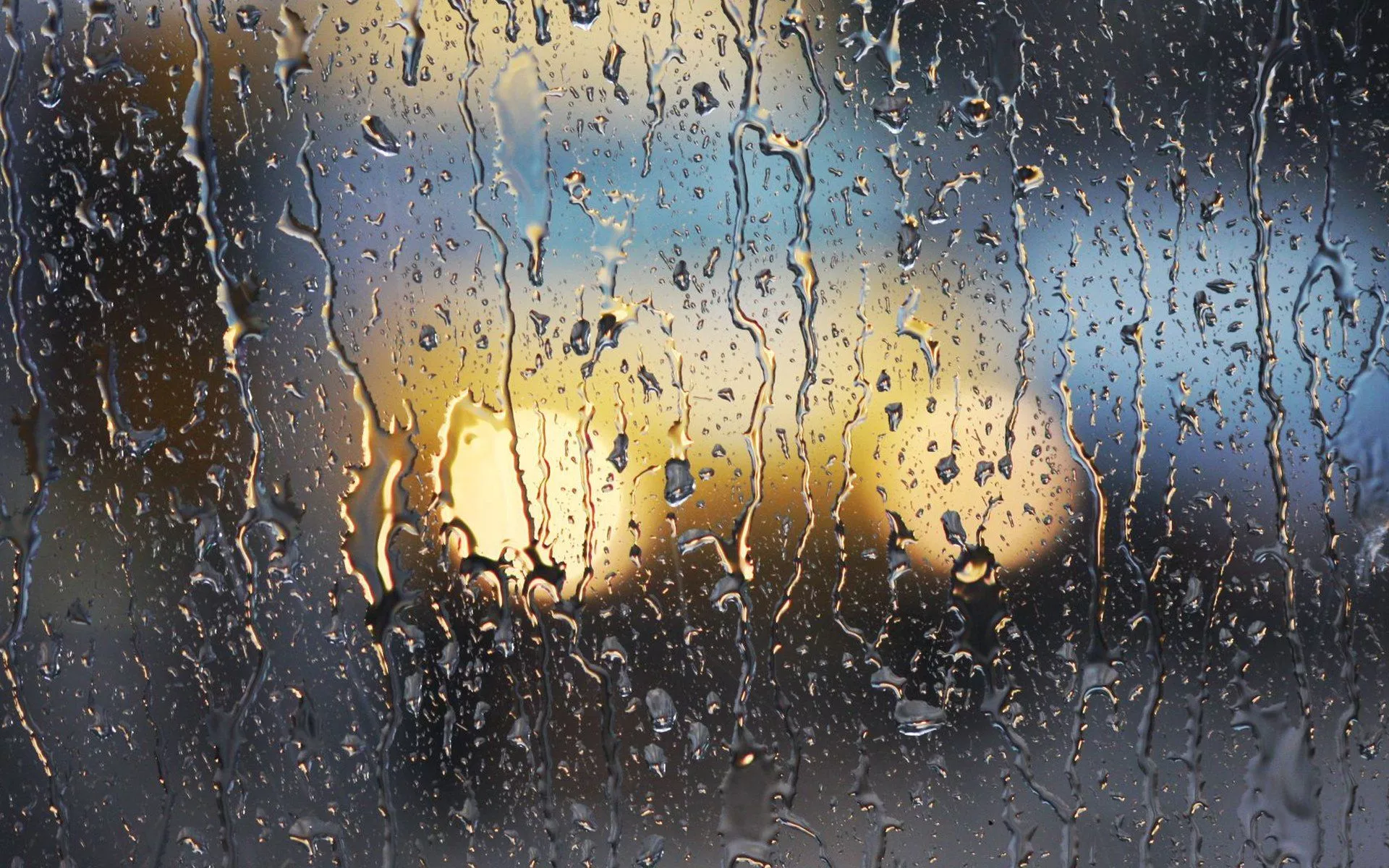 HD Wallpaper: Tranquil Rain Drops on Glass
