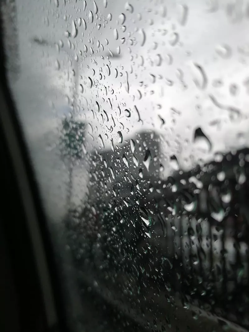 HD rainy day on glass wallpaper