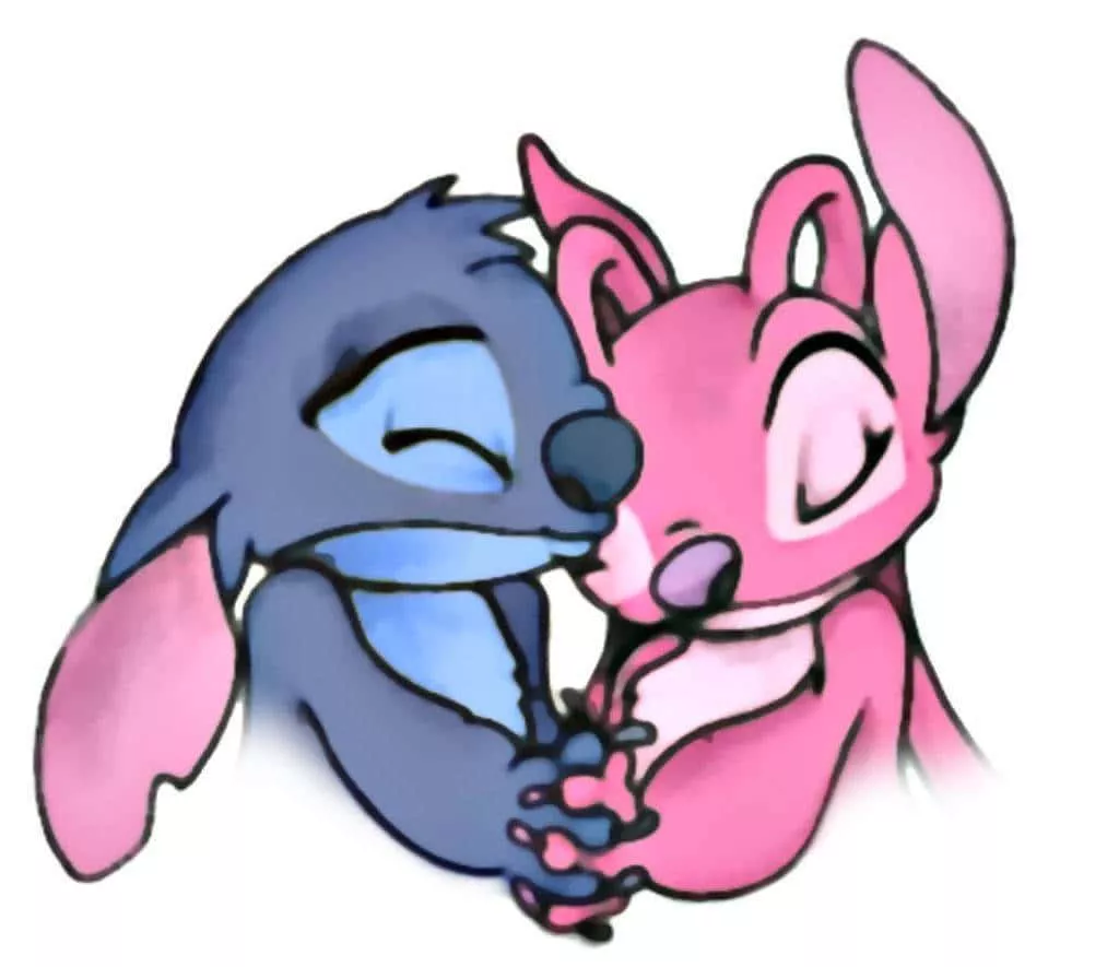 Cute Stitch And Angel Wallpaper