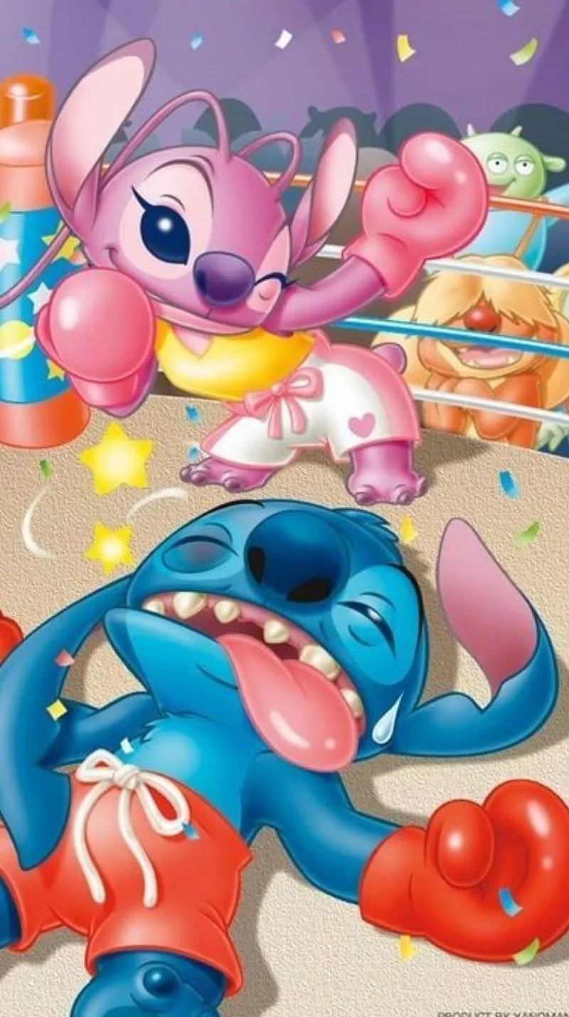 Stitch and angel, lilo, stitch, HD