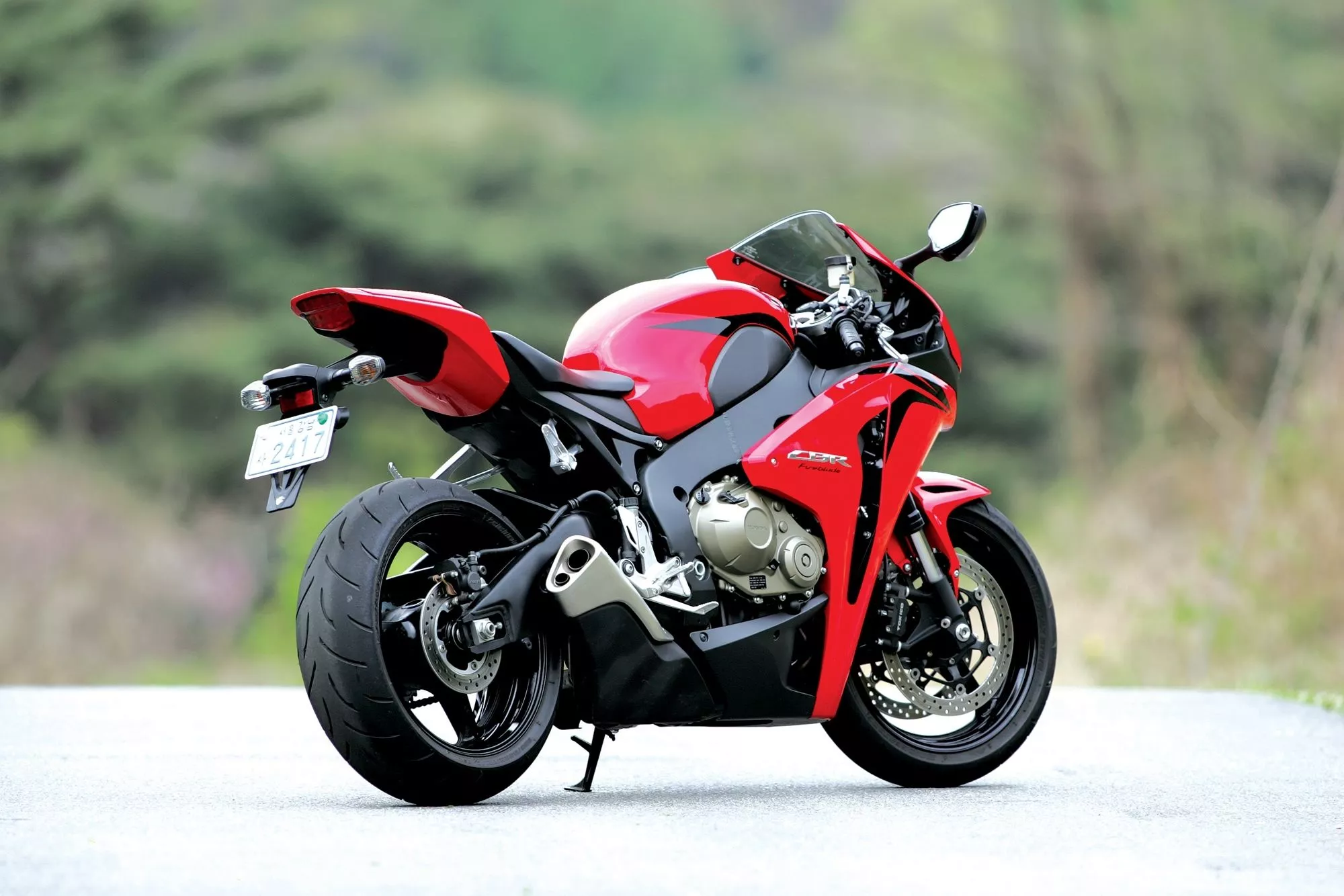 Wallpaper motorcycle, red, honda, rear view, bike, Honda, exhaust pipe, cbr1000rr for mobile and desktop, section мотоциклы, resolution 2000x1334
