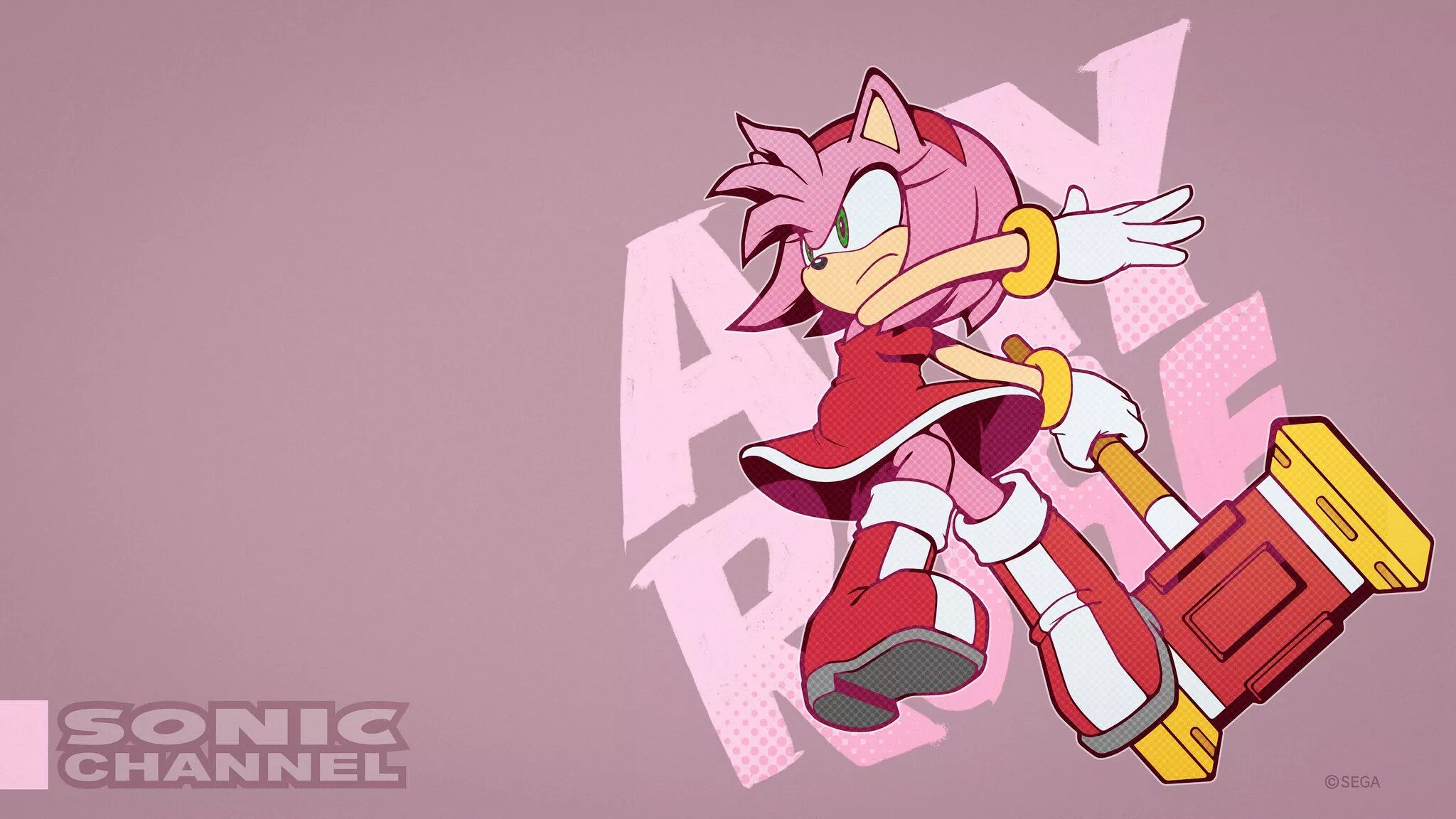 Sonic Channel Monthly Wallpaper February 2023: Amy Rose