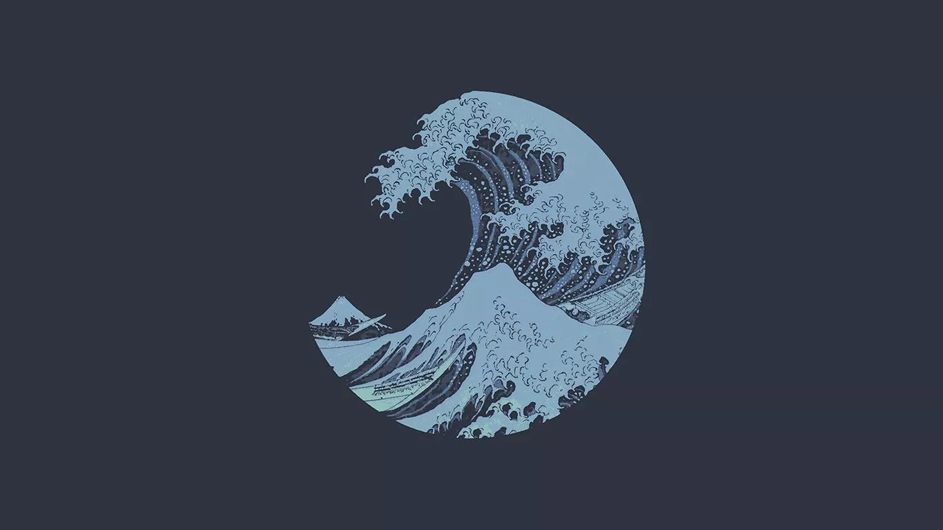 Art Logo Wave Simple Minimal Dark