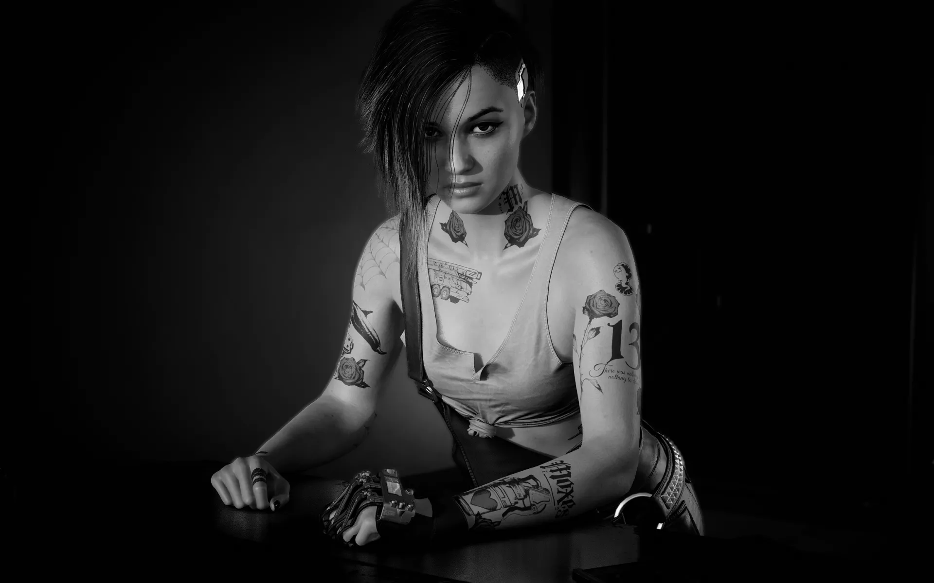 Judy Alvarez Wallpaper 4K, Monochrome