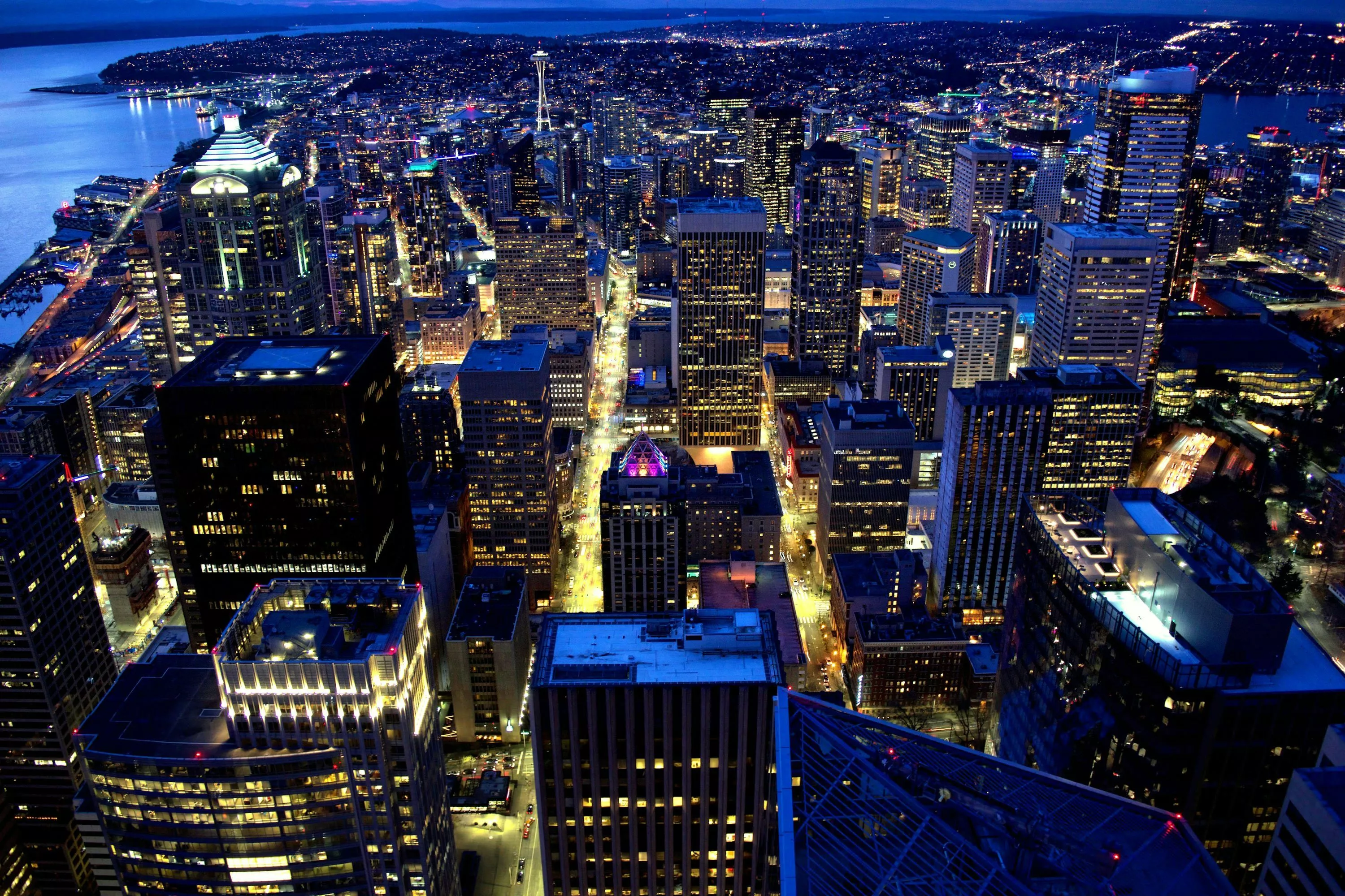 Seattle Night Picture. Download Free