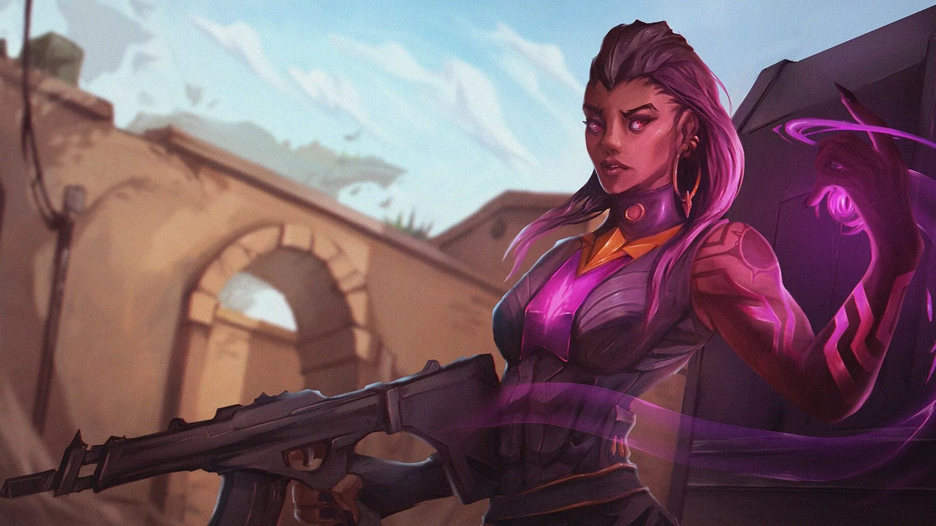 Purple Eyes Reyna Rifle HD Valorant