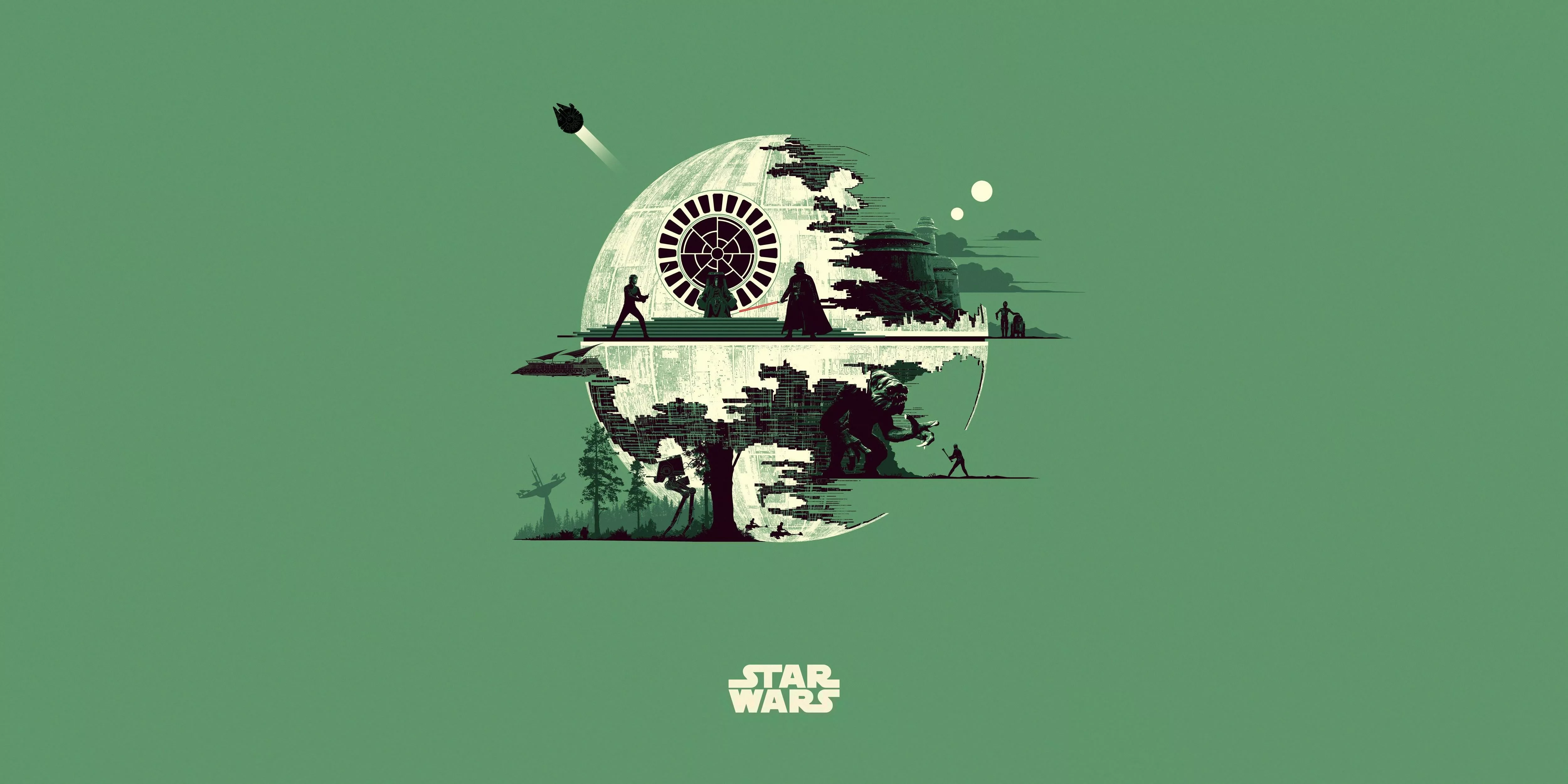 Wallpaper Minimalism, Star Wars, Star