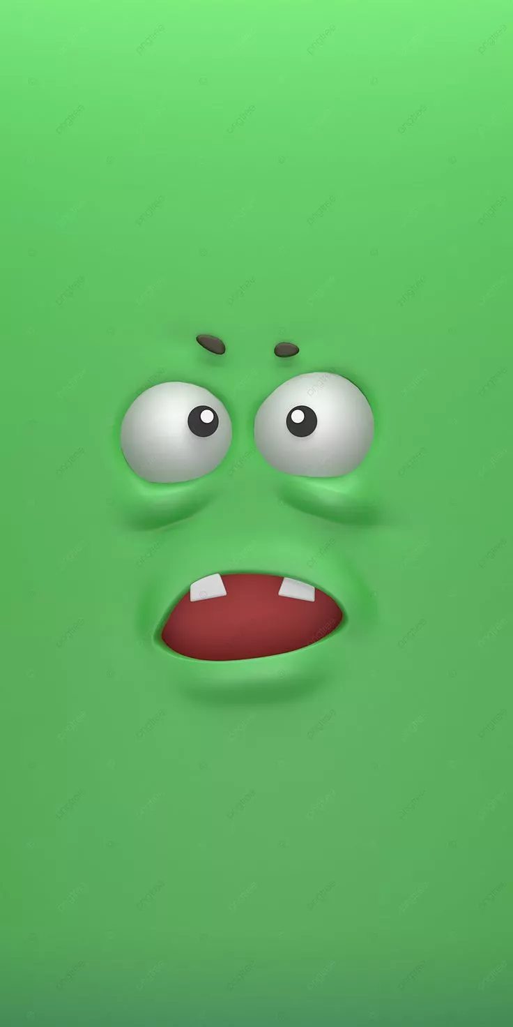 Green 3D Cartoon Expression Mobile Phone Wallpaper Background Wallpaper Image For Free Download