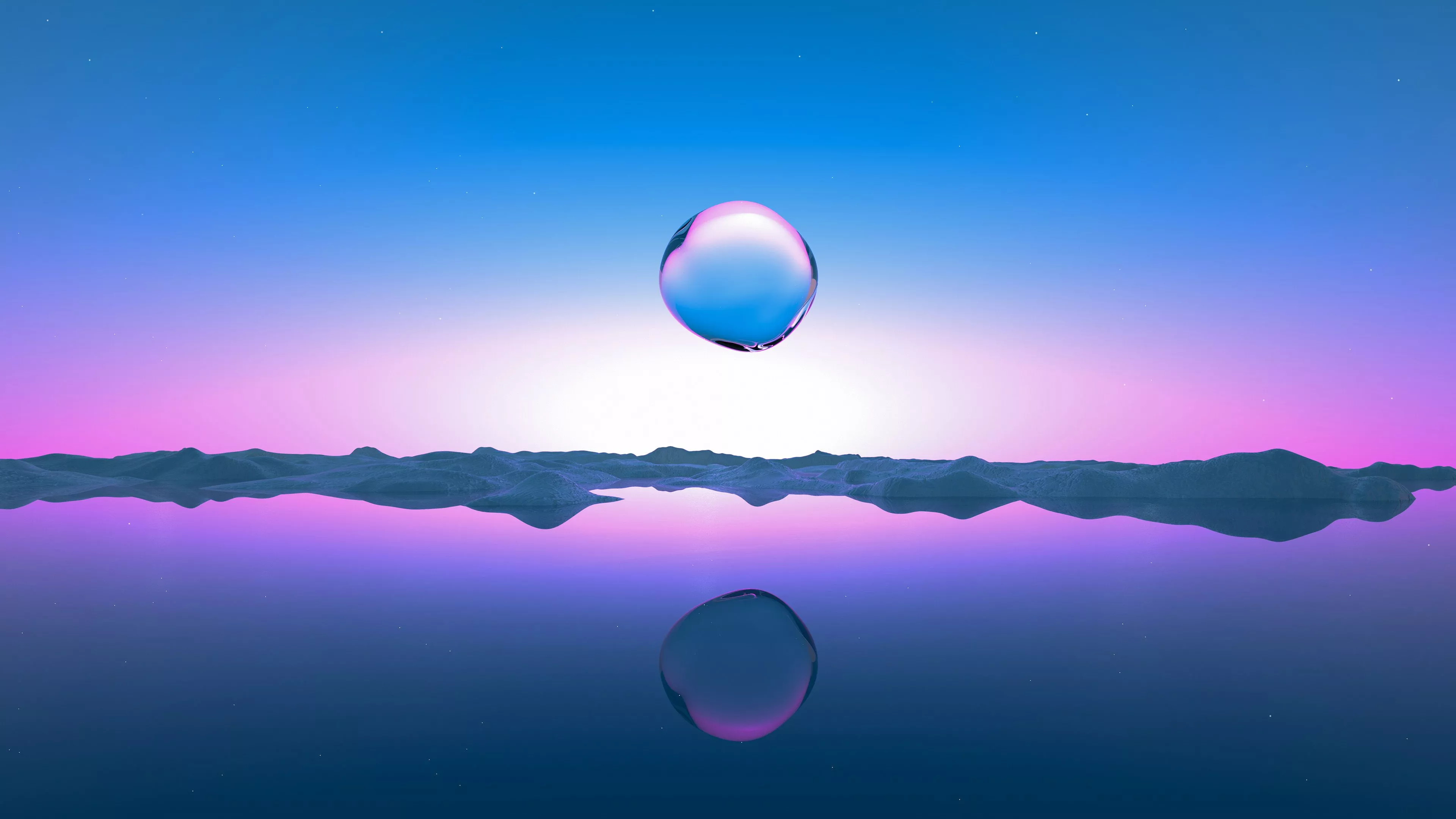 Transparent Droplet Landscape Sunrise