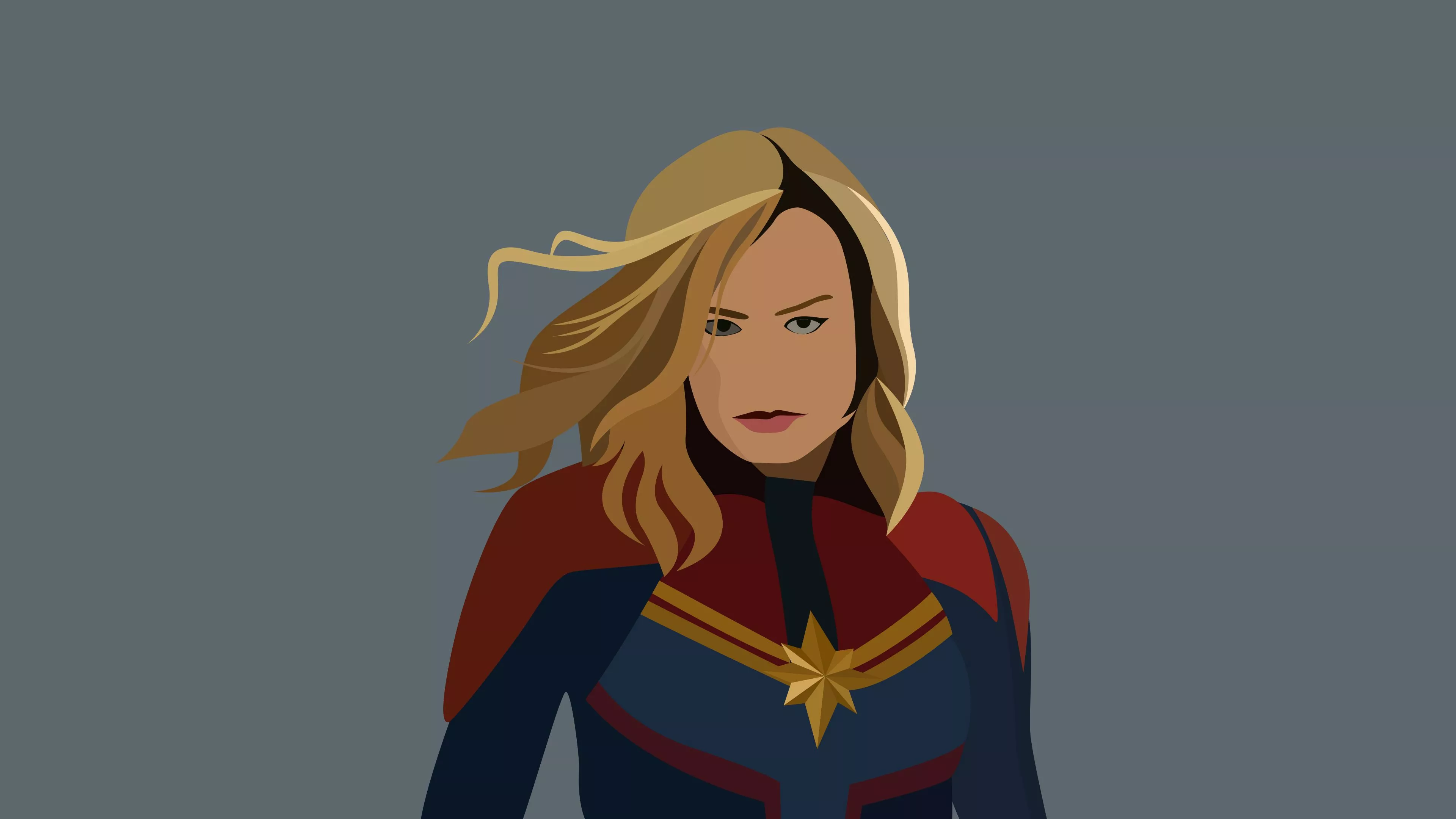 4K Captain Marvel Artwork Minimal
