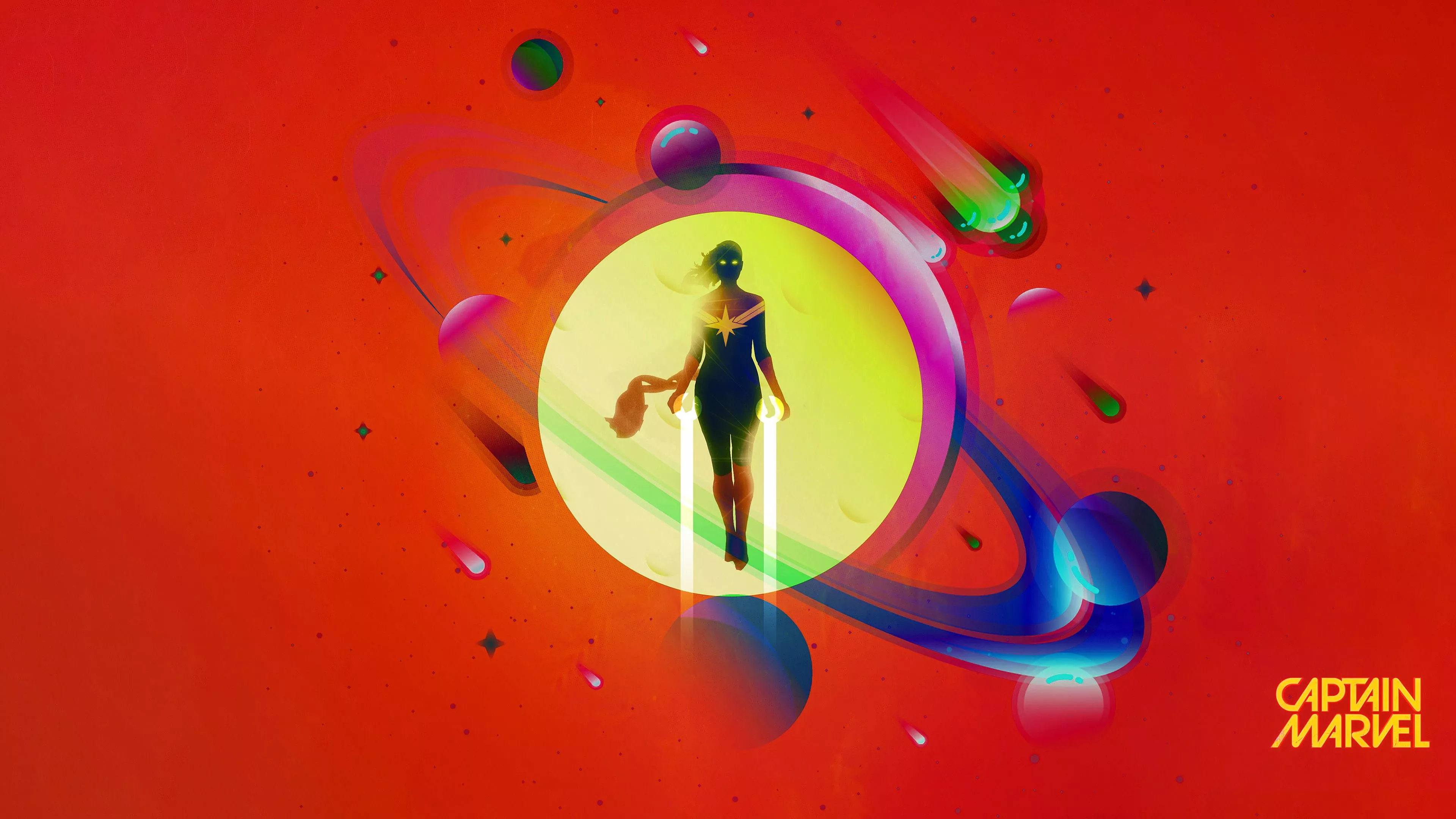 Captain Marvel Movie Minimalist 4K