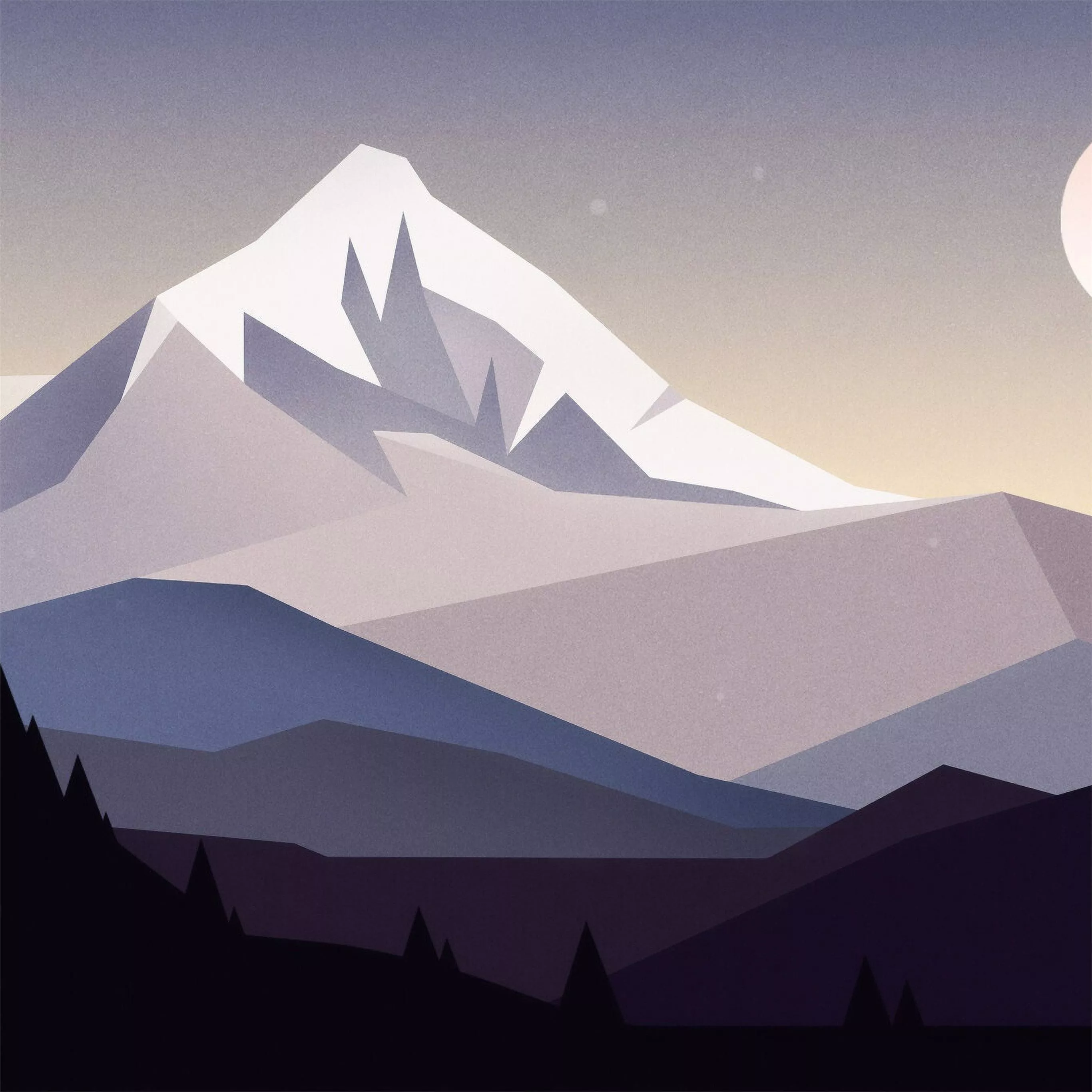 minimal mountains landscape 4k iPad Pro