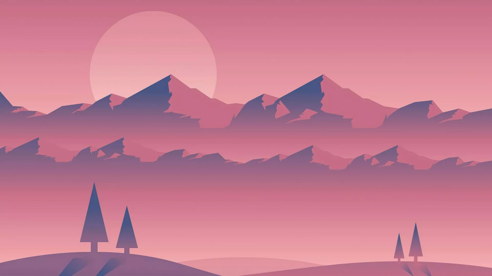 Landscape Minimal Mountains Art
