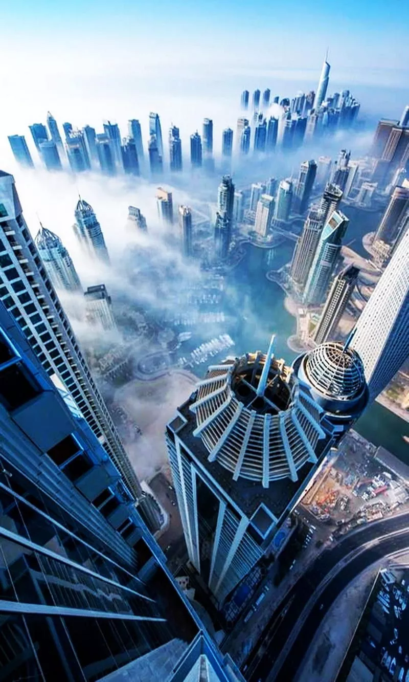 Dubai, cloudy, sky, skyscrapers, uae