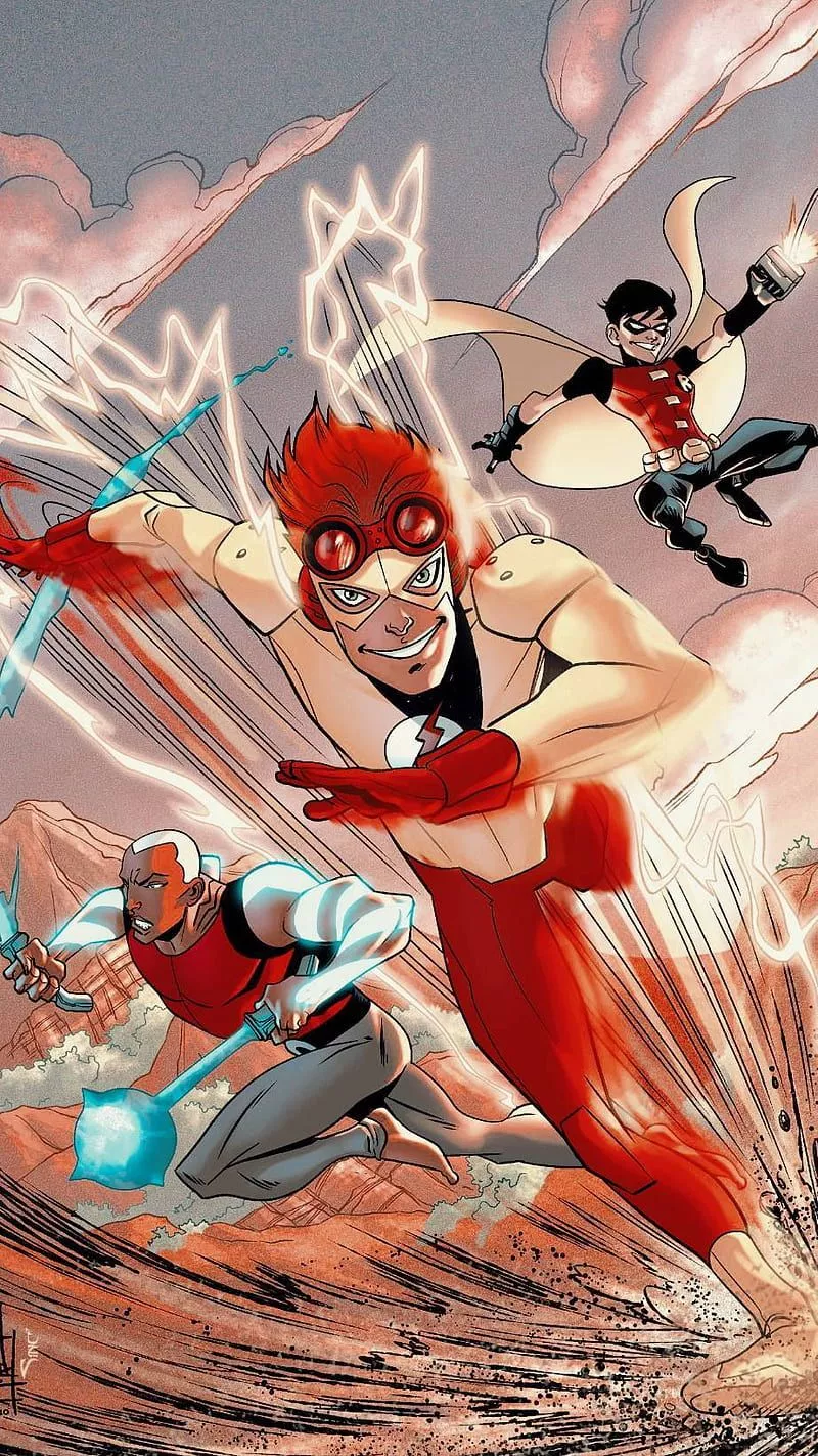 Young Justice, aqualad, kid flash, robin, HD phone wallpaper