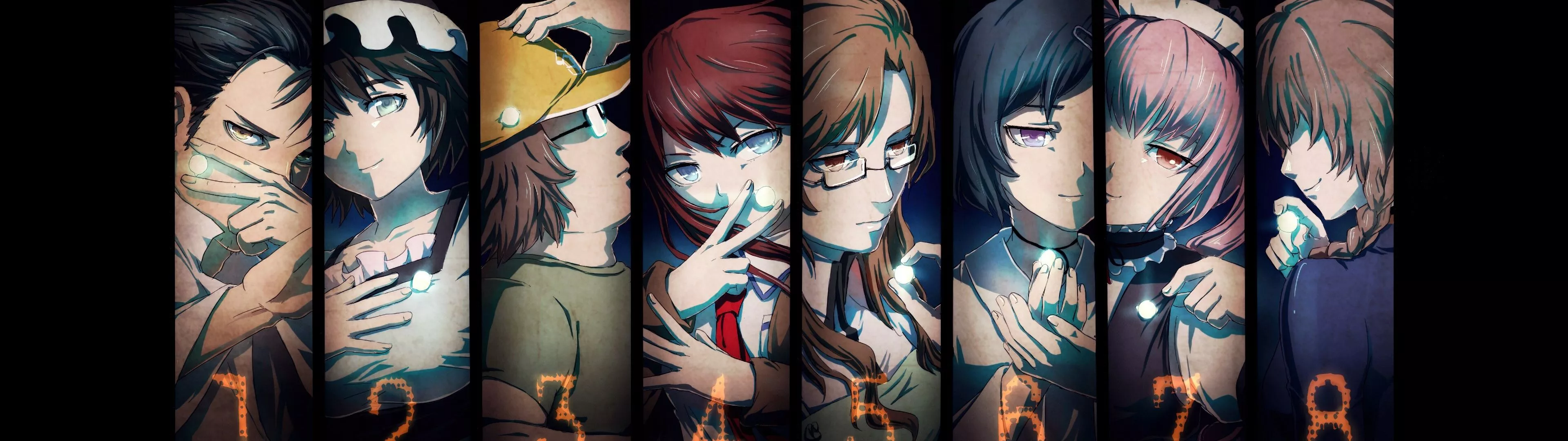 Steins;Gate Wallpaper 4K, Black background, Anime series