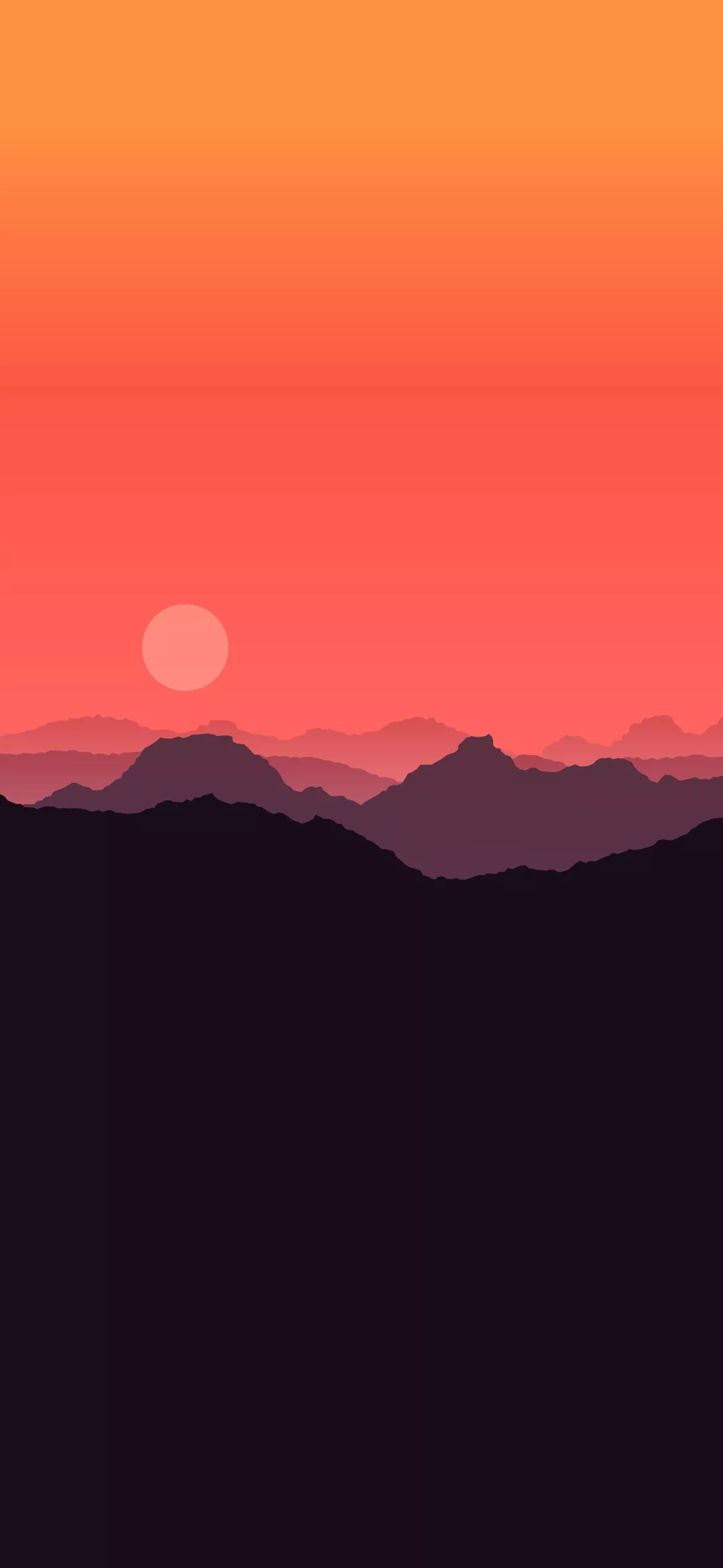 MINIMAL MOUNTAINS LANDSCAPE SUNSET