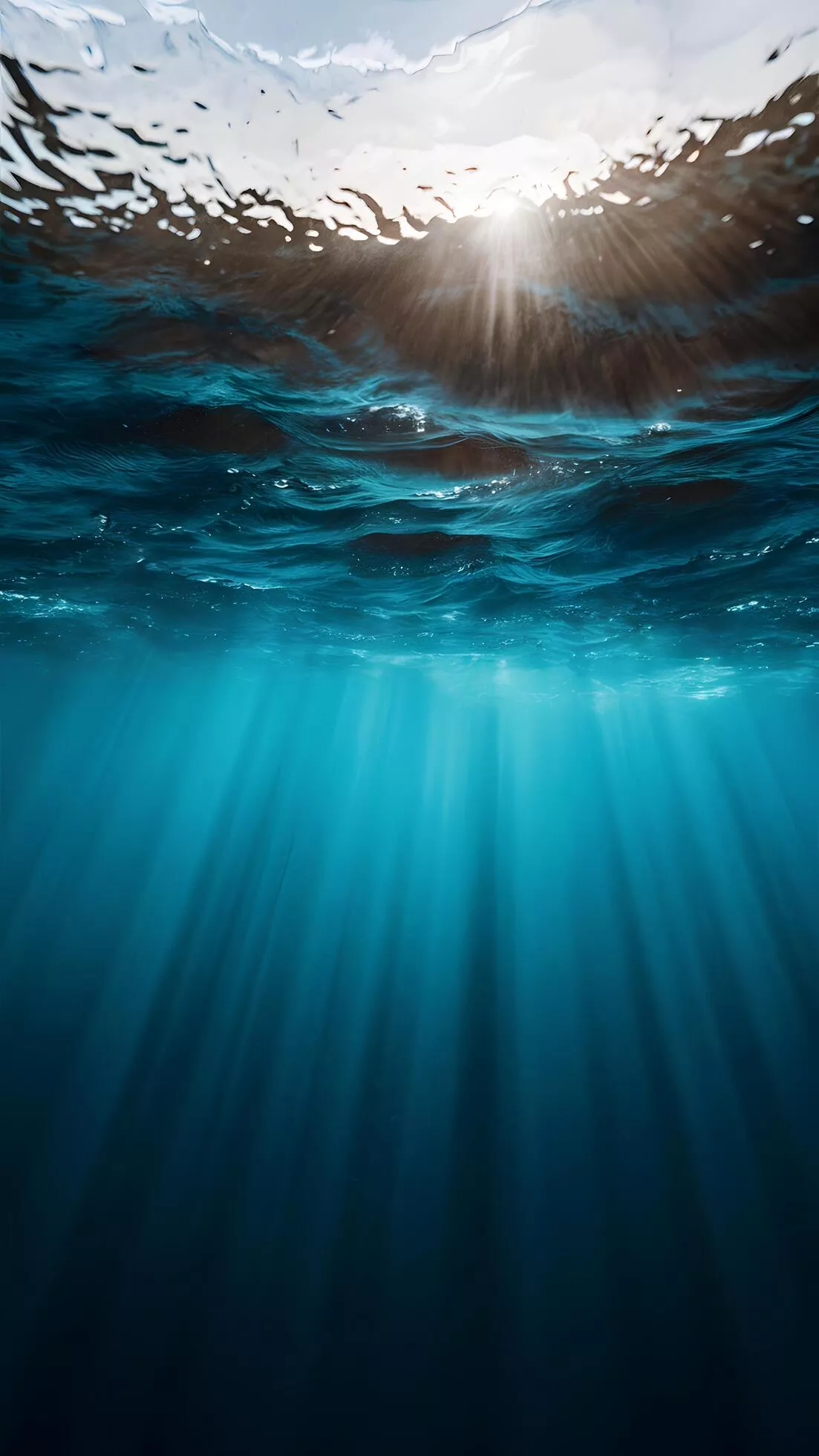 Underwater serenity Sunlight shimmers