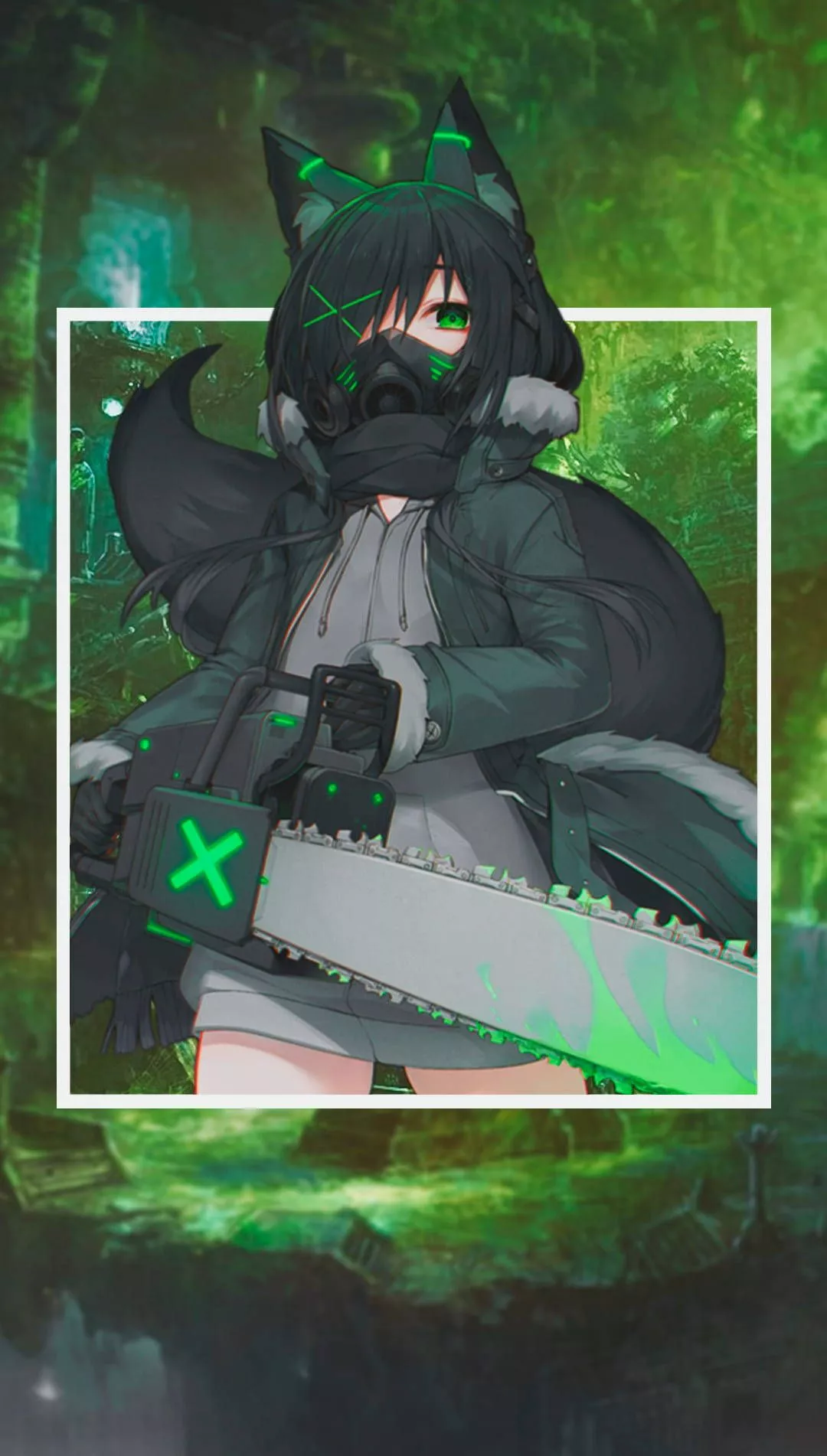 Green Anime Aesthetic Wallpaper