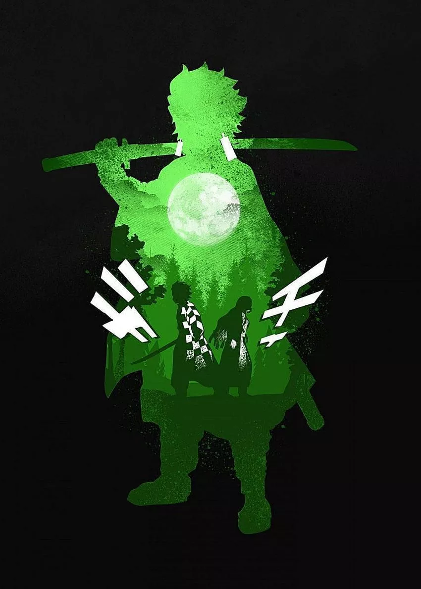 Black and green anime HD wallpaper