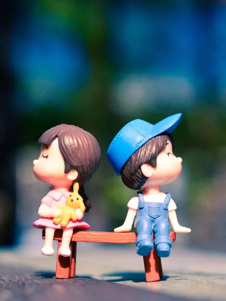 Cute couple Wallpaper 4K, Adorable, Bench, Bokeh, Cute pair