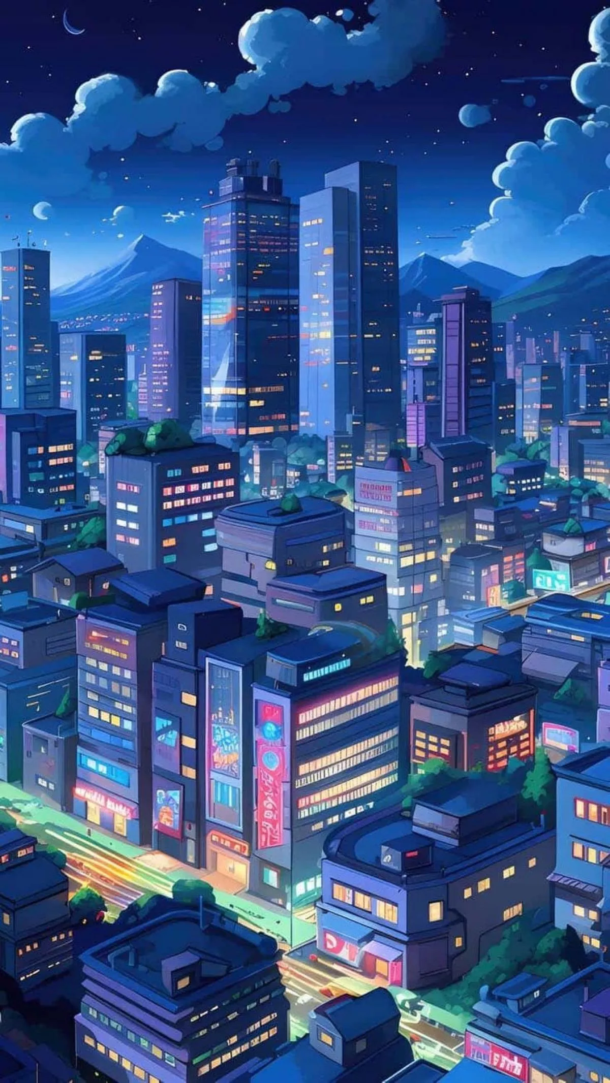 Anime City Cartoon Animated Drawing