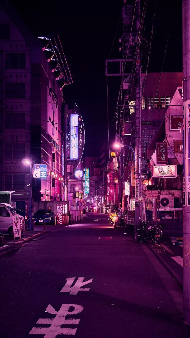 wallpaper 800x1420 street, neon, night