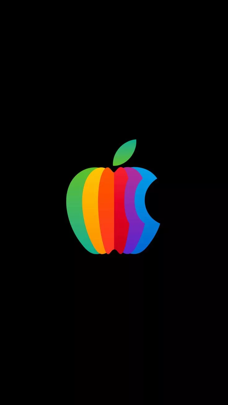 Colorful Rainbow Apple Logo Dark