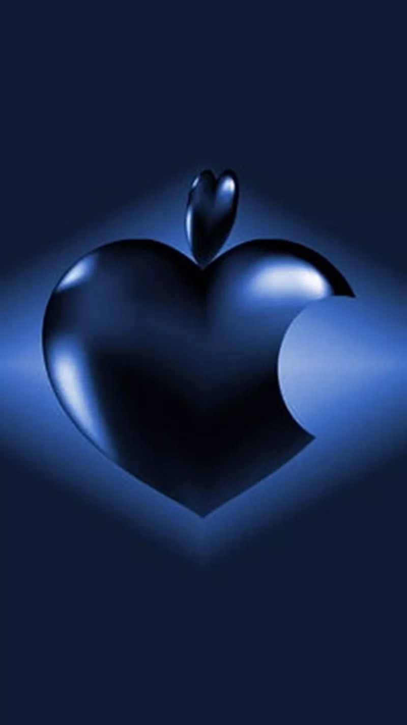 HD dark blue apple logo wallpaper