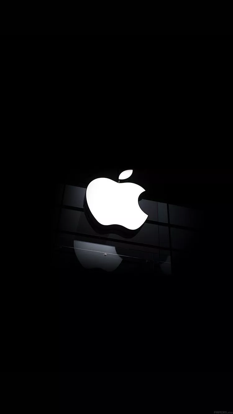 Wallpaper Apple Logo Glass Dark