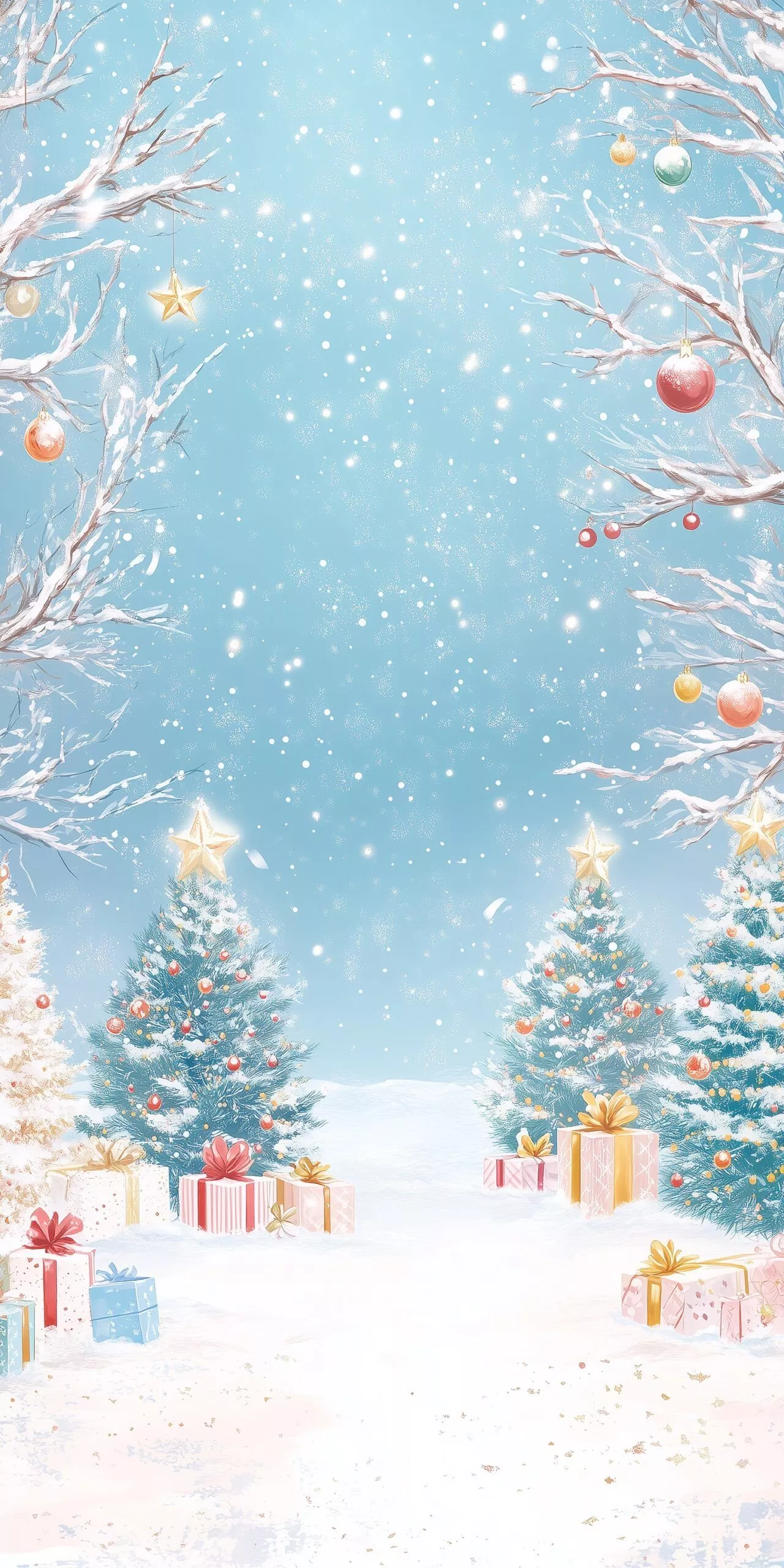 Magical Watercolor Christmas Wallpaper