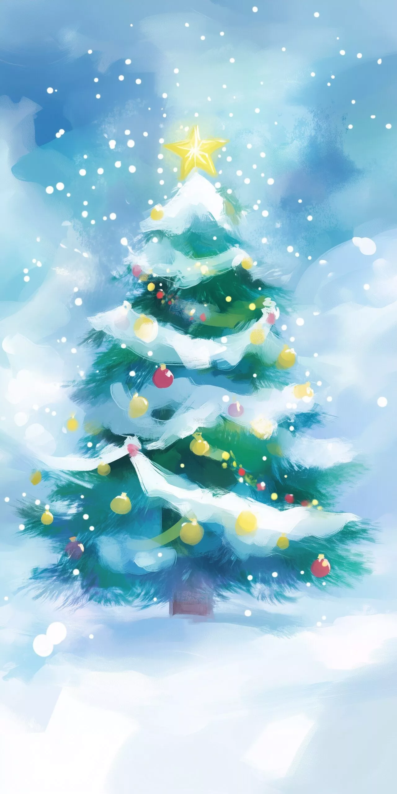 Magical Watercolor Christmas Wallpaper