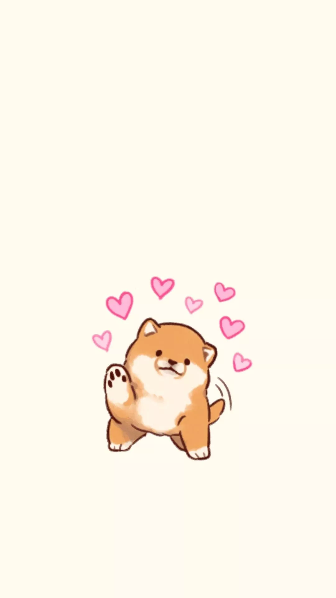 Smiling Cartoon Dog Giving A High Five