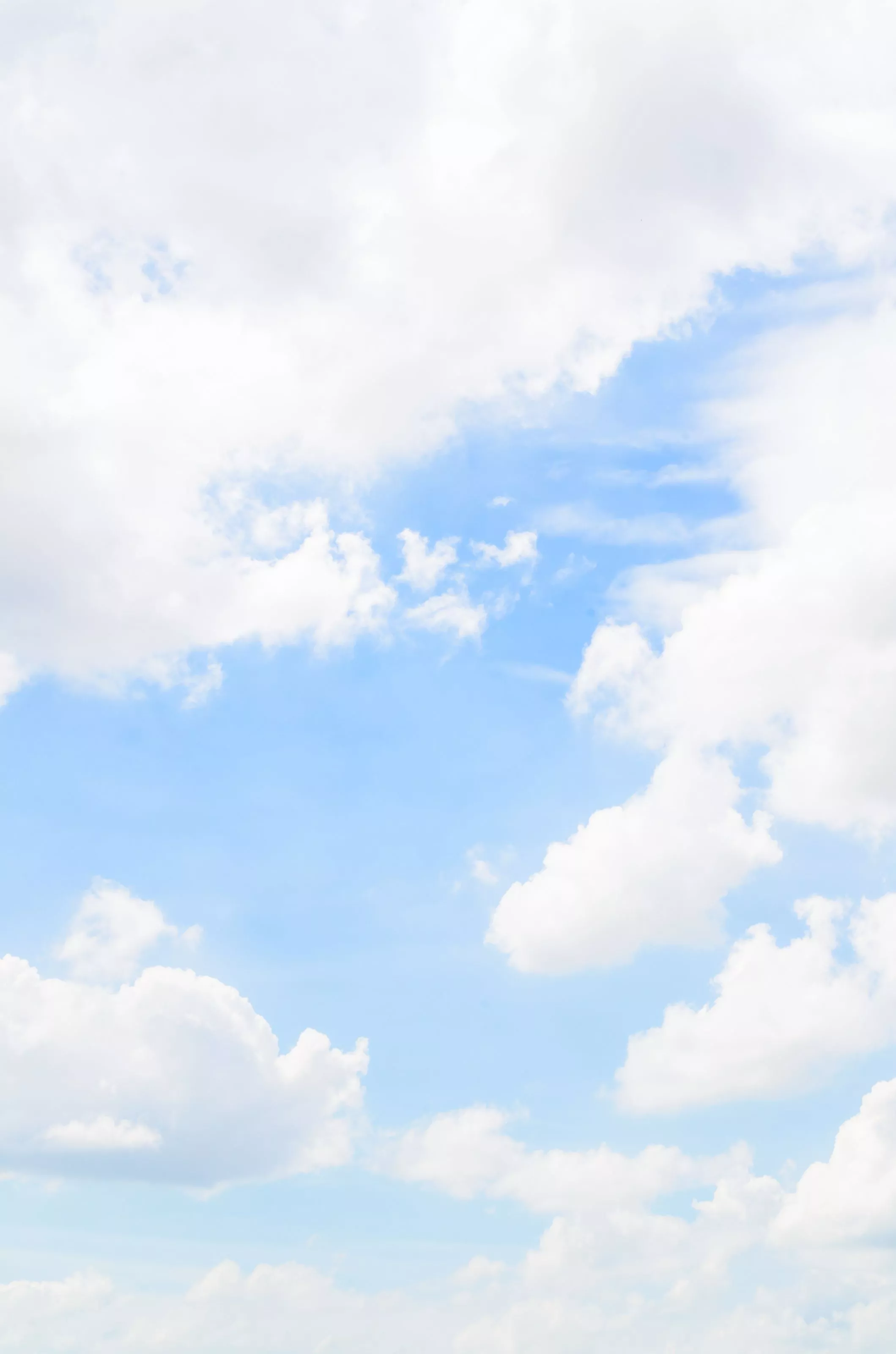 Blue Sky With Fluffy Clouds Wall Mural