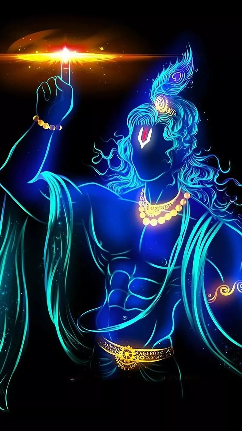 Krishna Pics, Blue Art, lord, god, HD phone wallpaper