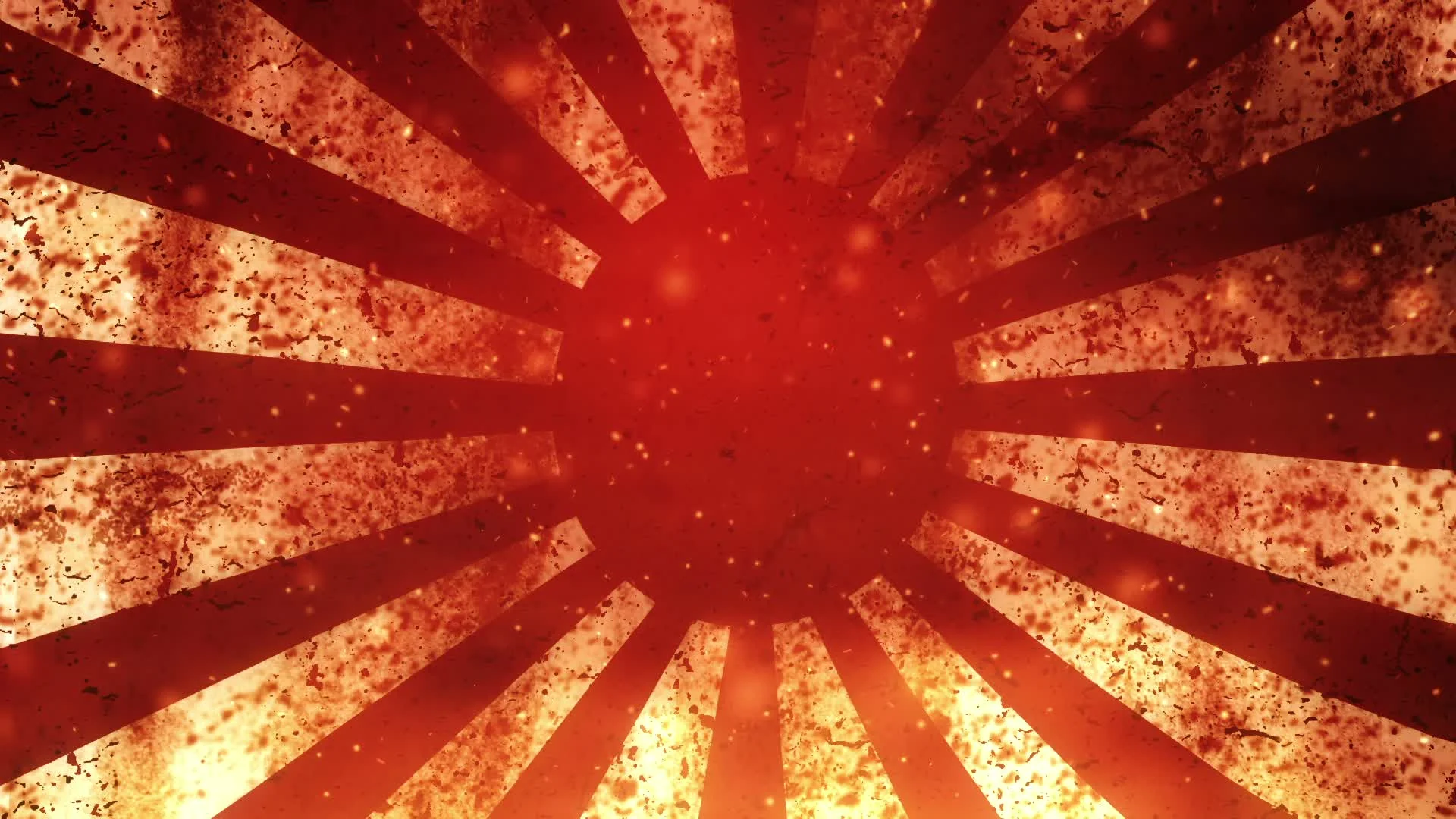 japanese rising sun grunge flag on FIRE