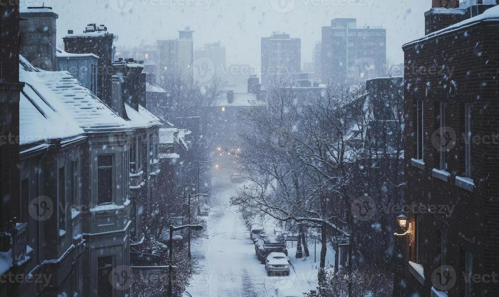 Snowy City Landscape