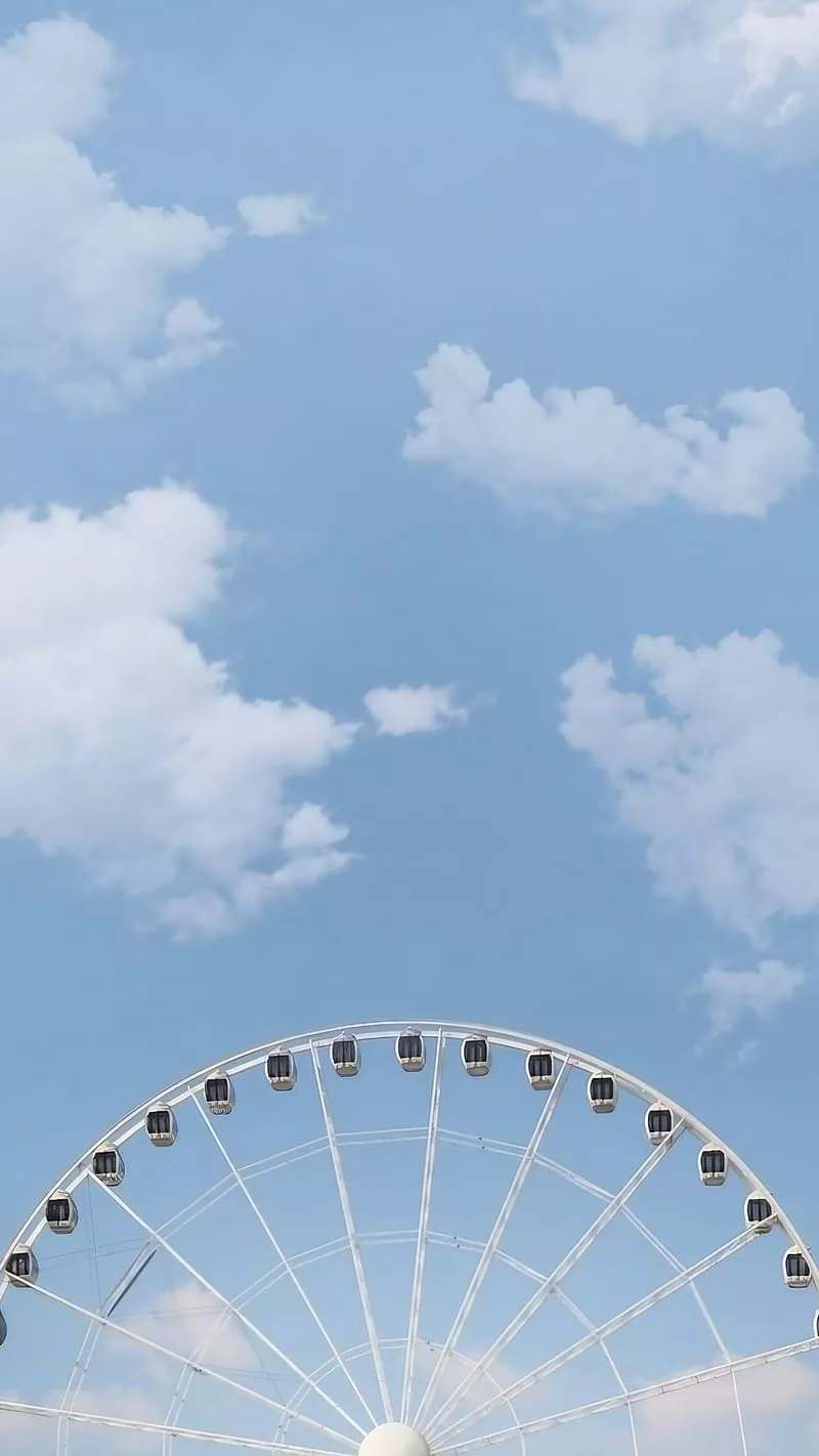 Sky Blue Aesthetic, Blue Aesthetic Ferris Wheel, sky blue, HD phone wallpaper