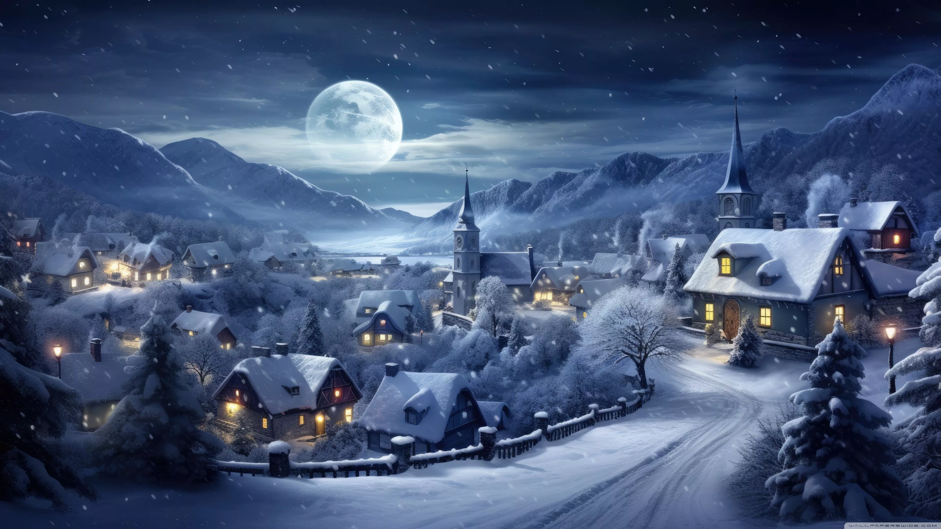 Winter, Village, Snowing, Cold, 2024